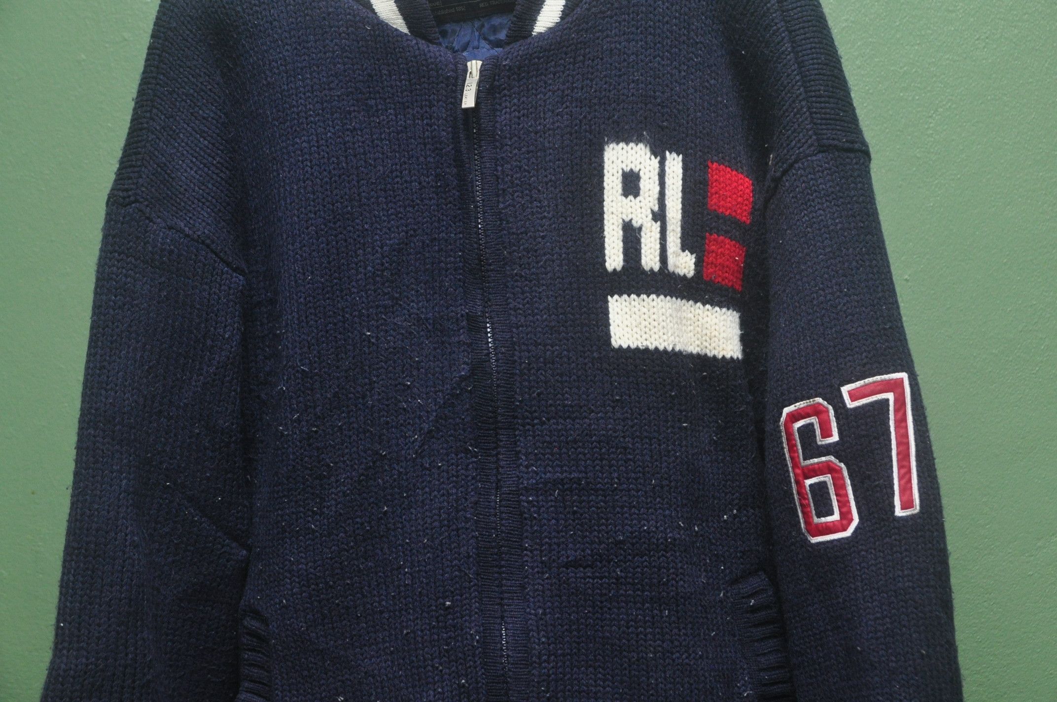 Japanese Brand Vintage RL 67 Big Logo Designer Style Knit Sweater Size US L / EU 52-54 / 3 - 4 Thumbnail