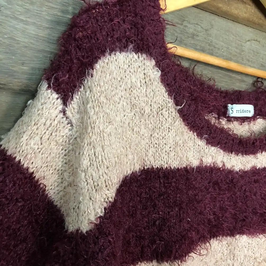 Homespun Knitwear × Japanese Brand × OVER THE STRiPES Japanese Brand Shag Shaggy Fur Mohair Knit Stripe #681 Size M / US 6-8 / IT 42-44 - 6 Thumbnail