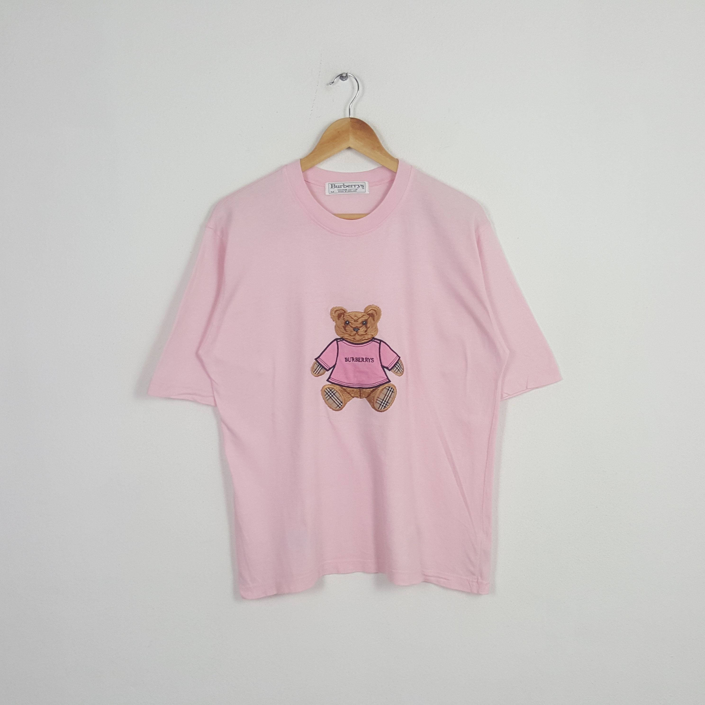 Vintage Burberrys Bear Nova Check Tshirt Made In England