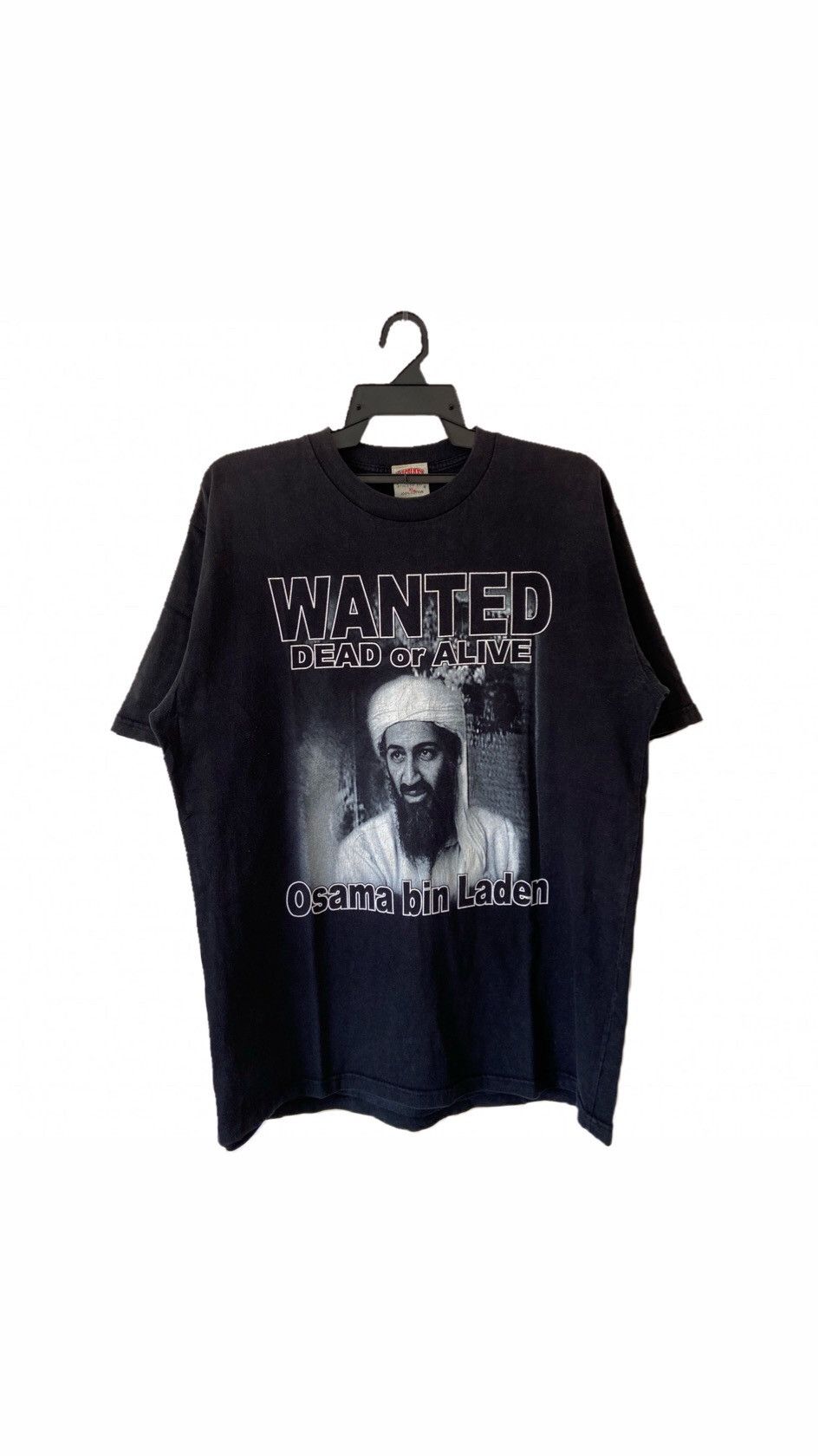 image of Vintage Osama Bin Laden - Wanted in Black, Men's (Size XL)