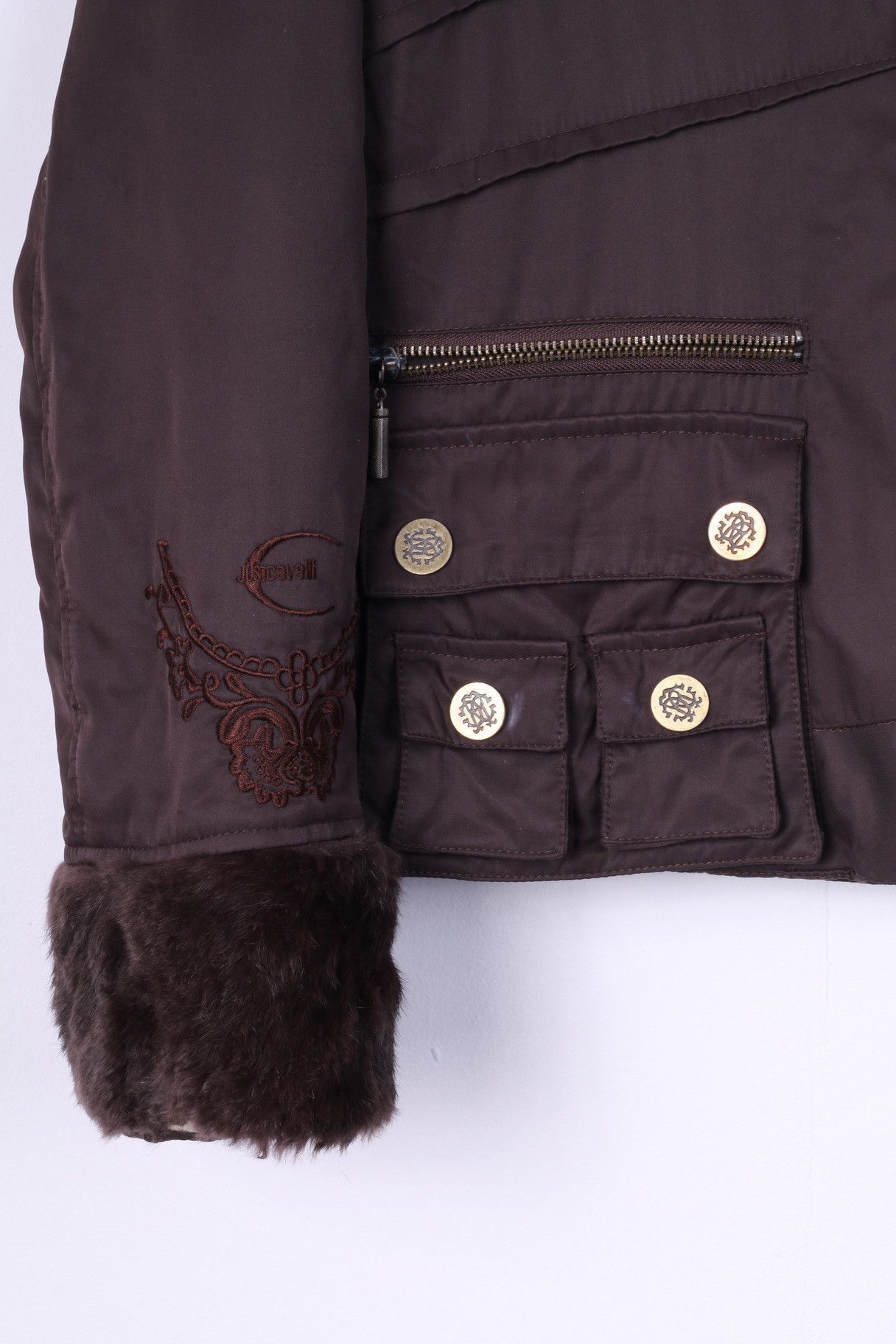 Just Cavalli Just Cavalli Women S/M Jacket Brown Snaps 10629 Size S / US 4 / IT 40 - 7 Thumbnail