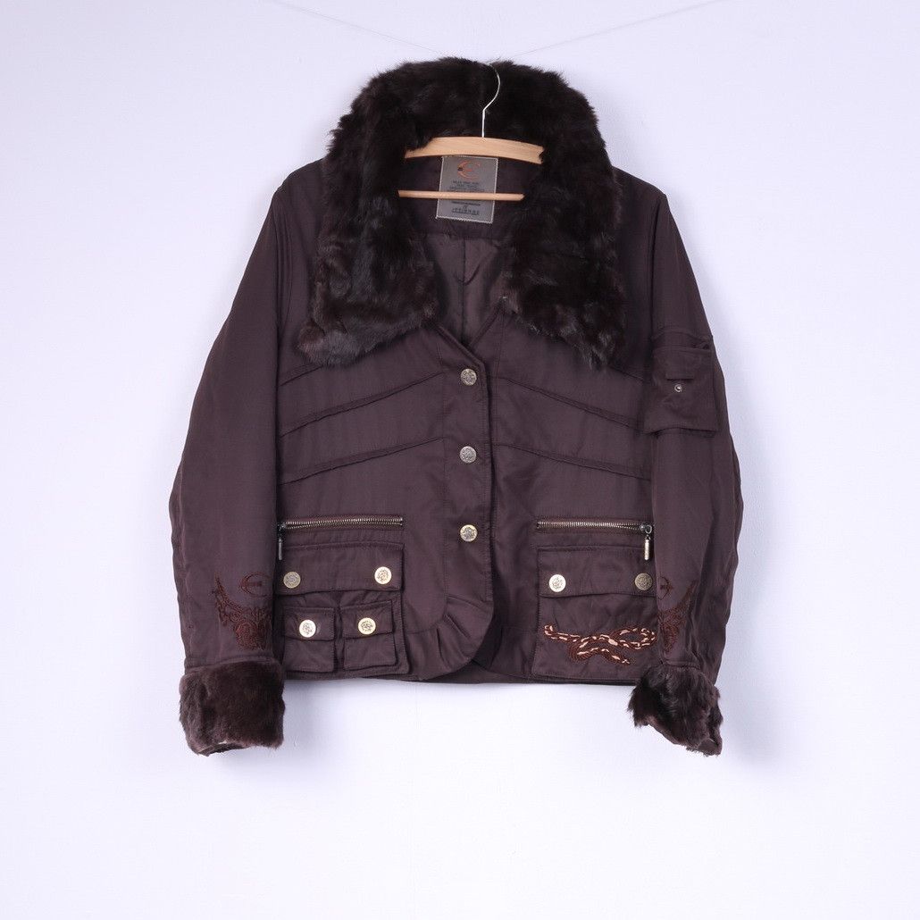 Just Cavalli Just Cavalli Women S/M Jacket Brown Snaps 10629 Size S / US 4 / IT 40 - 2 Thumbnail