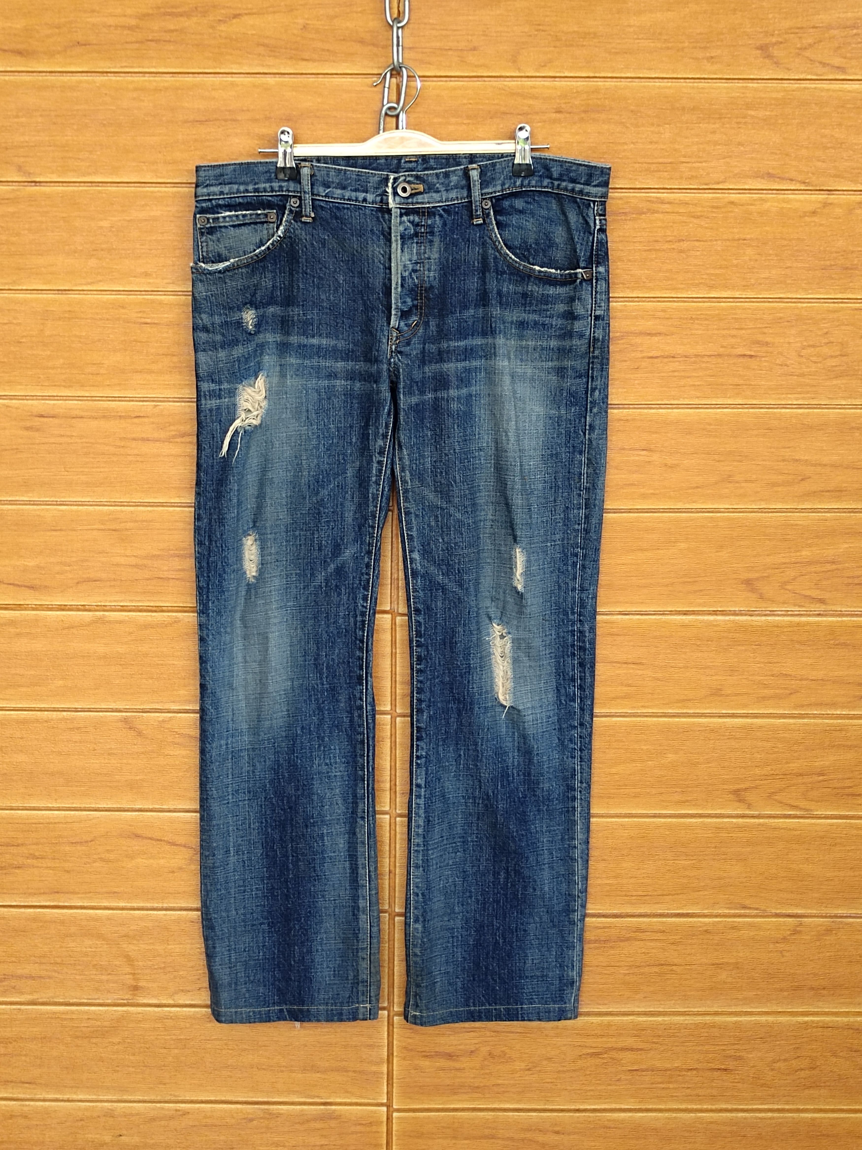 Tete Homme Tete Homme By Issey Miyake Distressed Denim Jeans Size US 30 / EU 46 - 2 Thumbnail