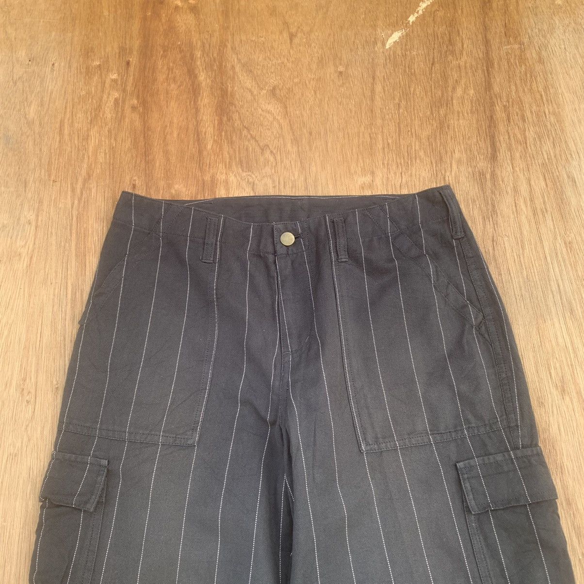Japanese Brand JAPANESE TROUSERS VINTAGE STRIPED FADED BAKER CARGO PANTS Size US 29 - 2 Thumbnail