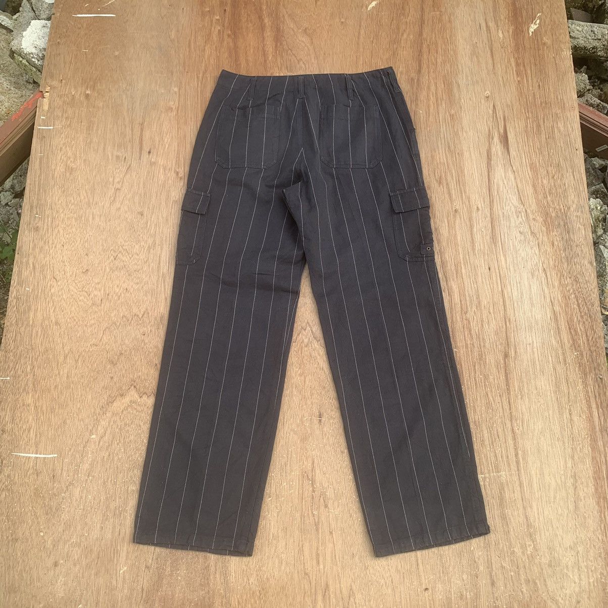 Japanese Brand JAPANESE TROUSERS VINTAGE STRIPED FADED BAKER CARGO PANTS Size US 29 - 9 Thumbnail