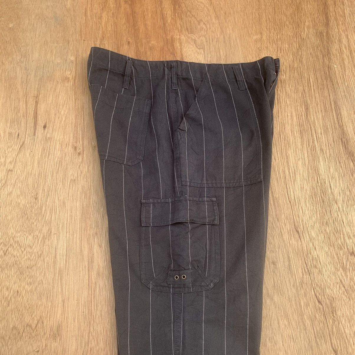Japanese Brand JAPANESE TROUSERS VINTAGE STRIPED FADED BAKER CARGO PANTS Size US 29 - 13 Thumbnail