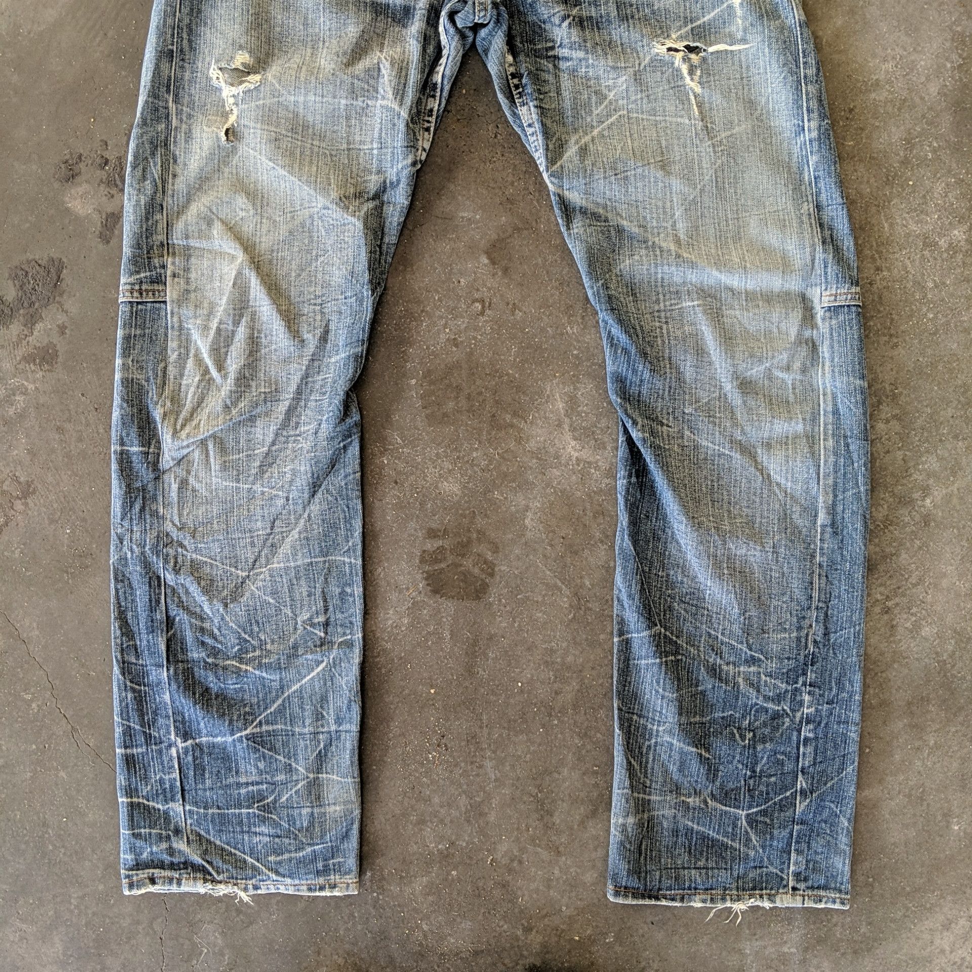 Japanese Brand Vtg Dominate Double Waist Faded Distressed Denim Jeans Pants Size US 34 / EU 50 - 6 Thumbnail