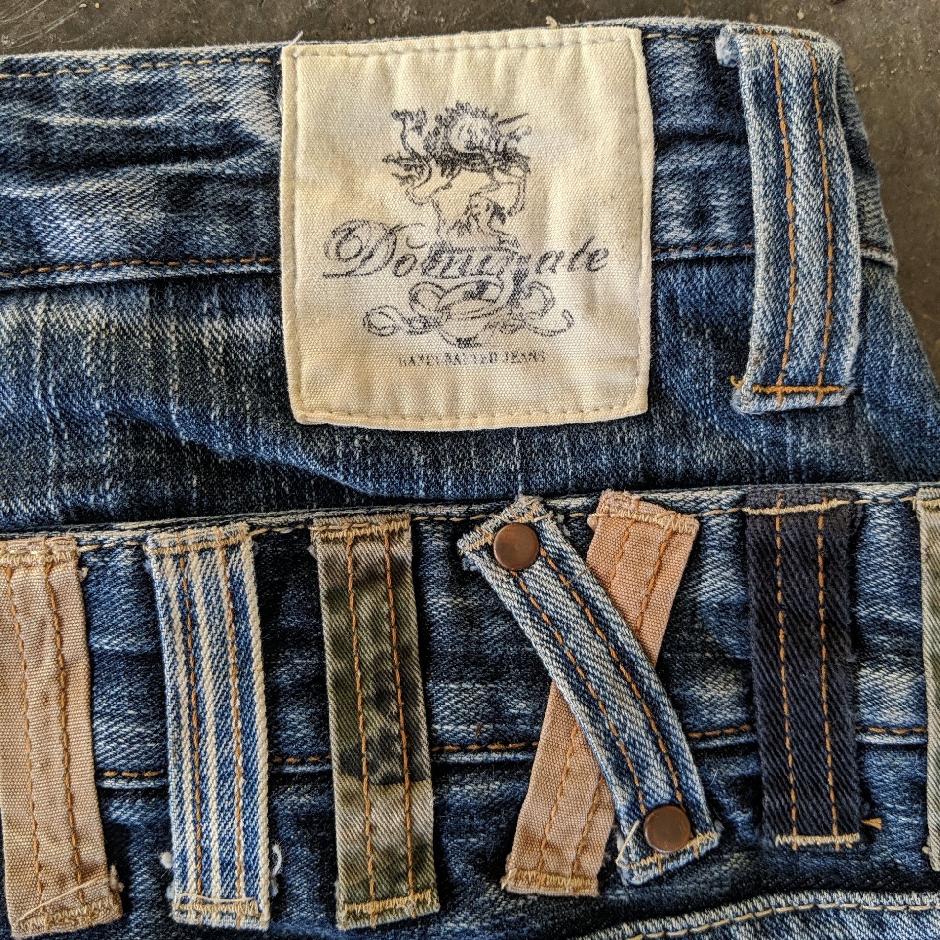 Japanese Brand Vtg Dominate Double Waist Faded Distressed Denim Jeans Pants Size US 34 / EU 50 - 9 Thumbnail