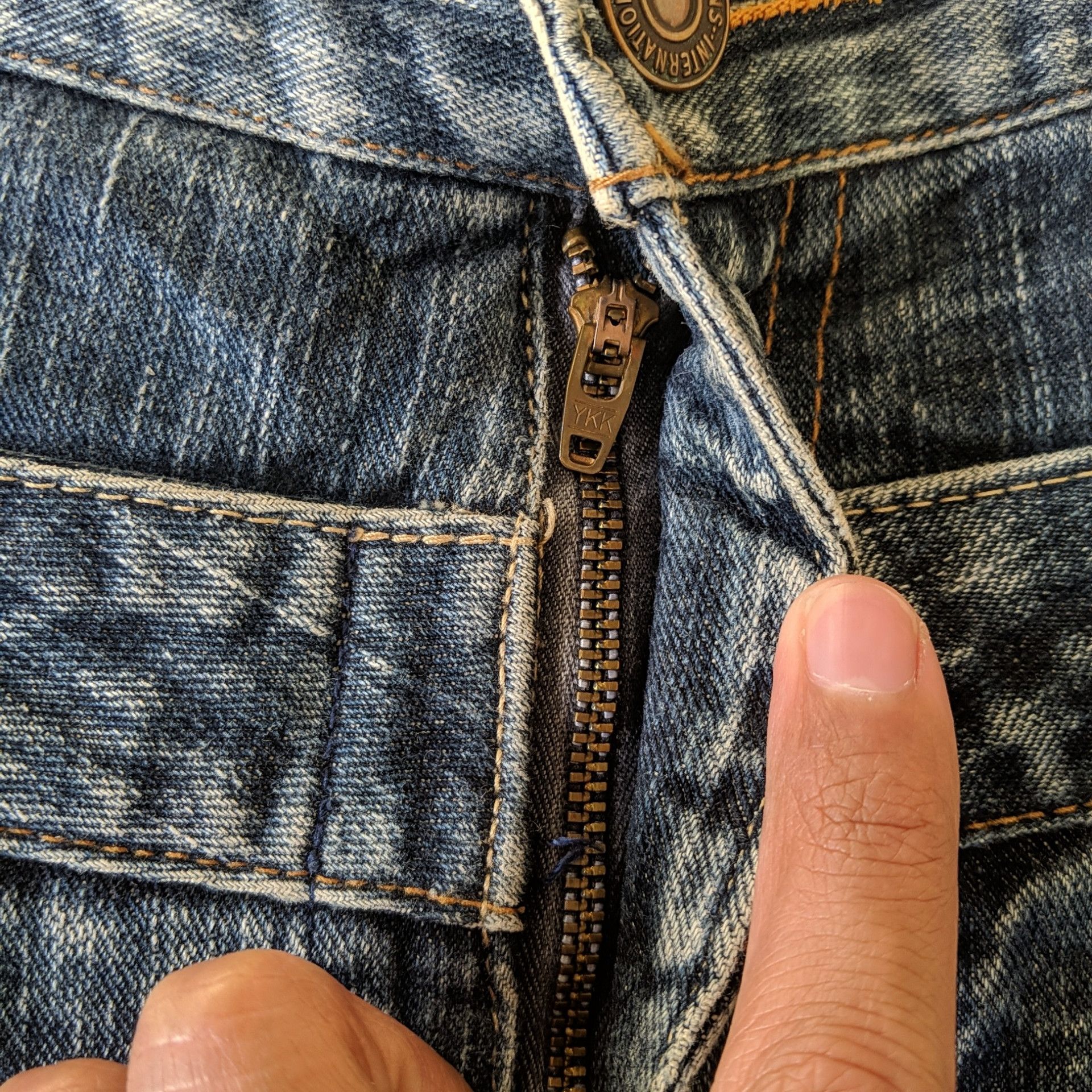 Japanese Brand Vtg Dominate Double Waist Faded Distressed Denim Jeans Pants Size US 34 / EU 50 - 12 Thumbnail