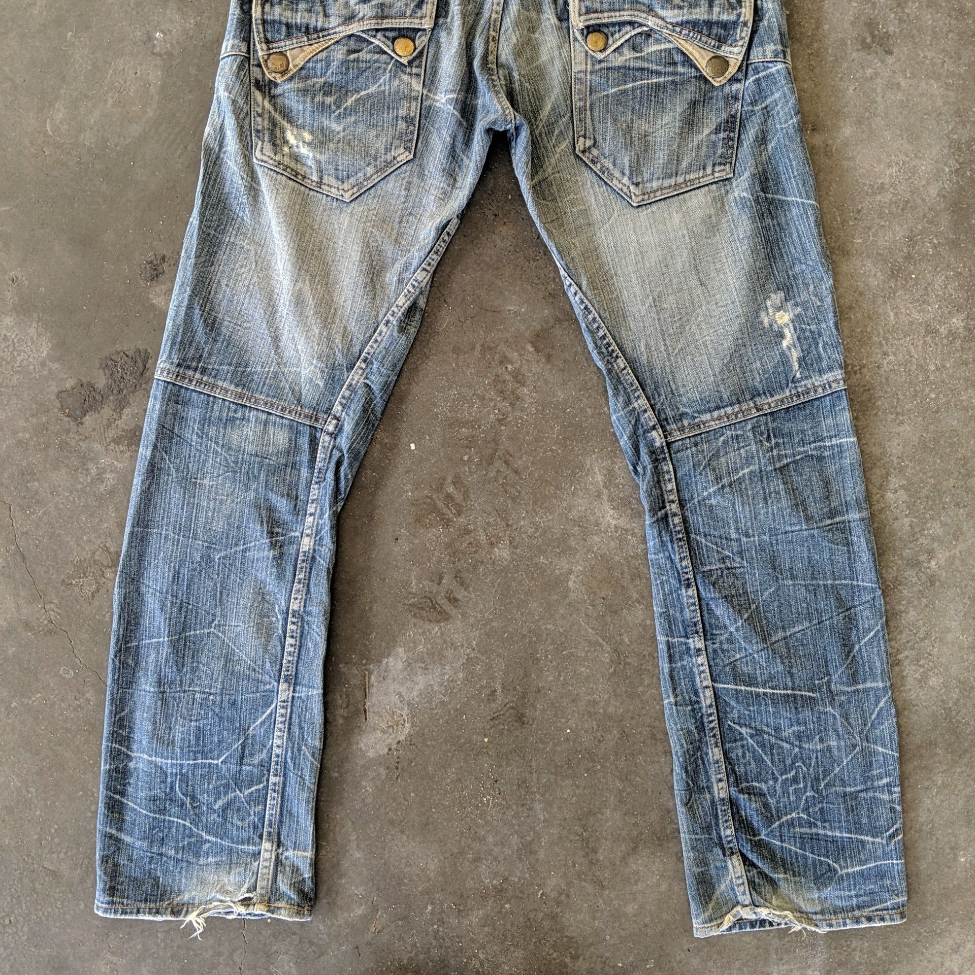 Japanese Brand Vtg Dominate Double Waist Faded Distressed Denim Jeans Pants Size US 34 / EU 50 - 10 Thumbnail
