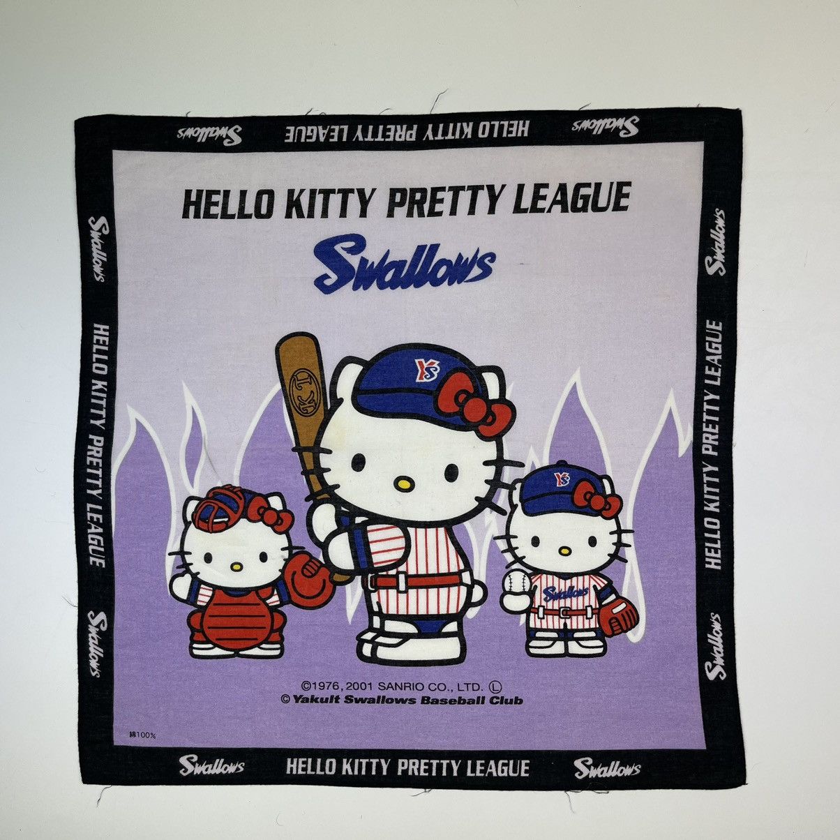 Yakult Swallows Hello Kitty Handkerchief Scarf Pocketsquare