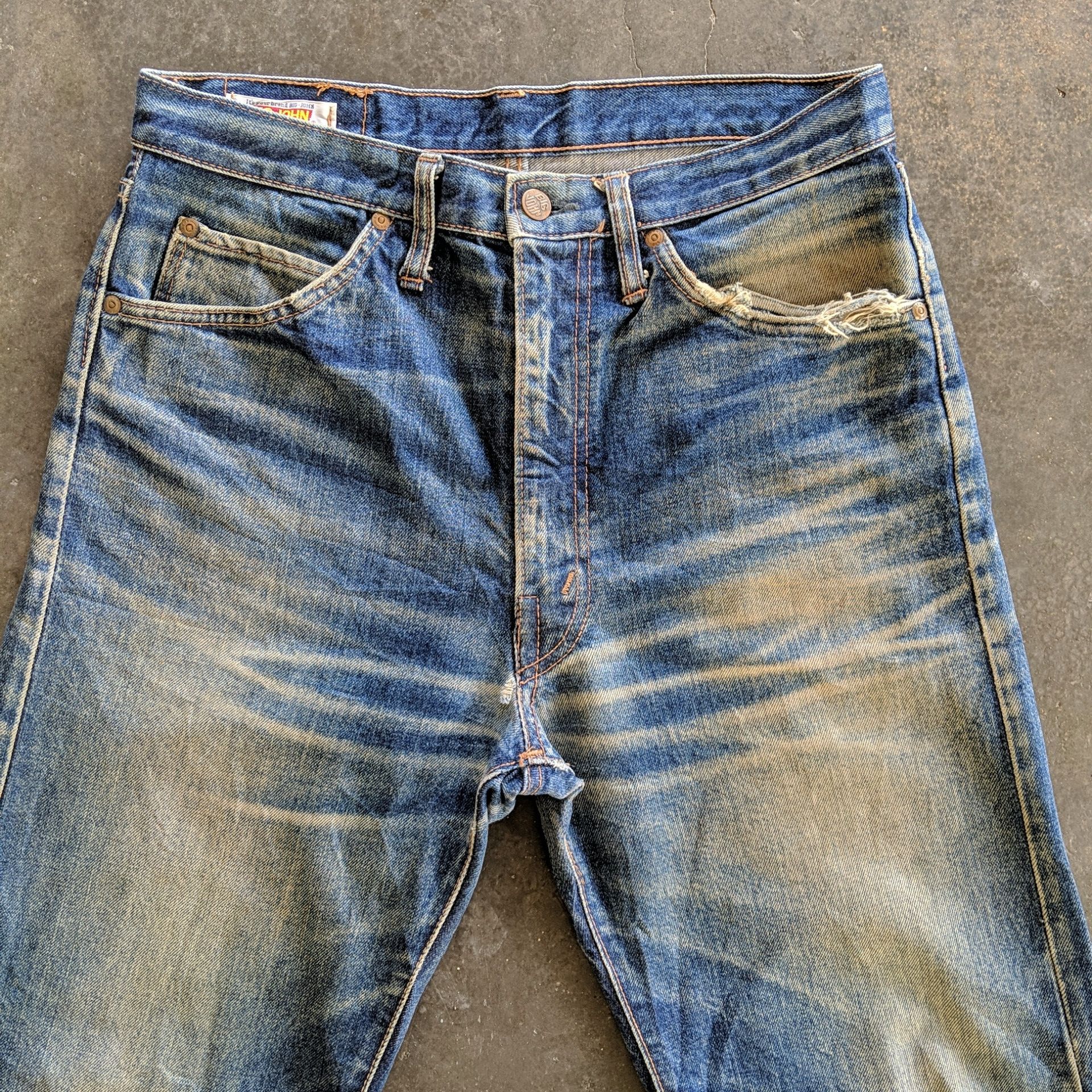Japanese Brand Vintage Japanese Faded Distressed Denim Jeans Pants Size US 31 - 2 Thumbnail