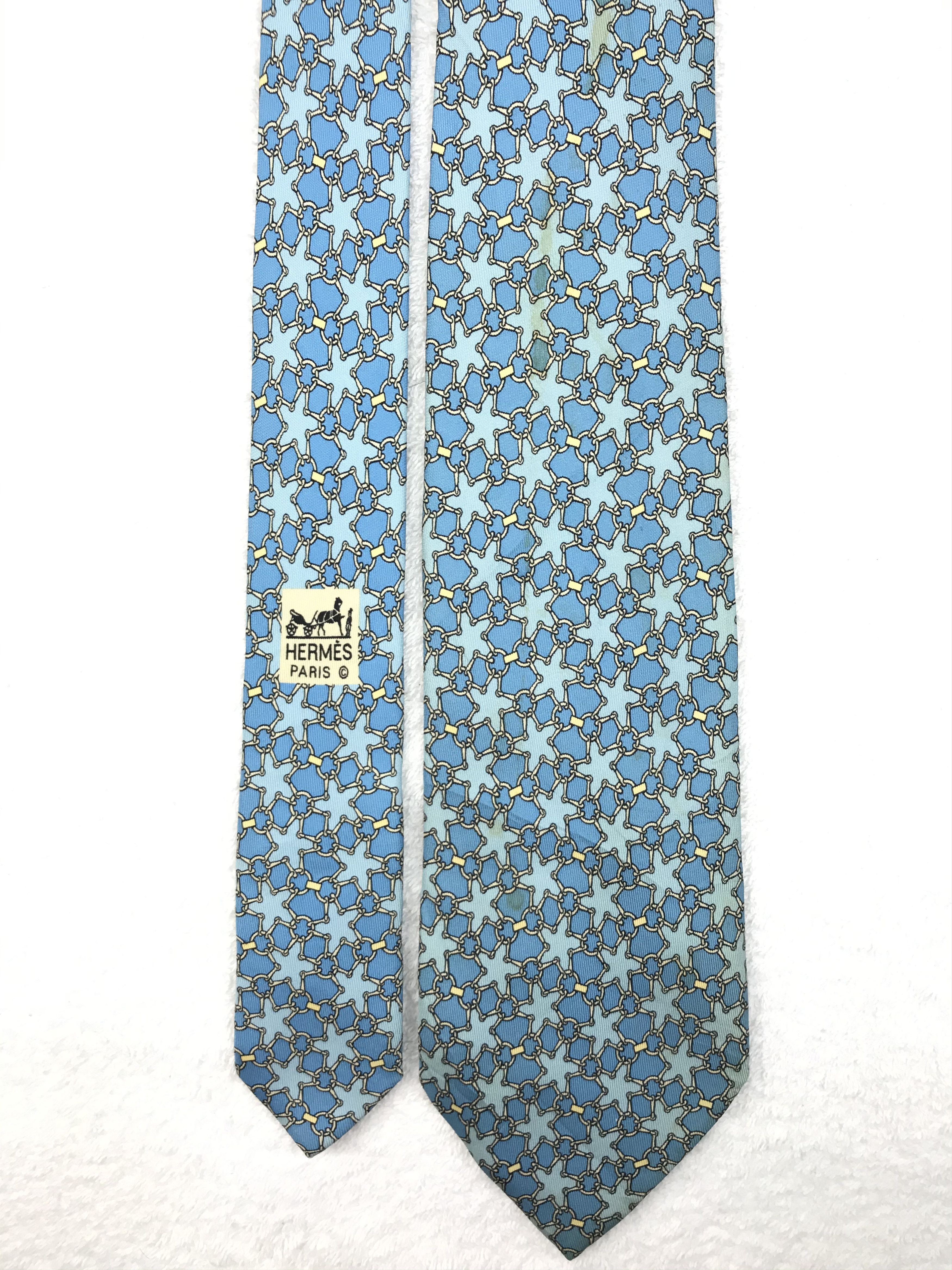 Designer × Hermes H201 Vintage Hermes Neck tie Pure Silk Size ONE SIZE - 4 Thumbnail