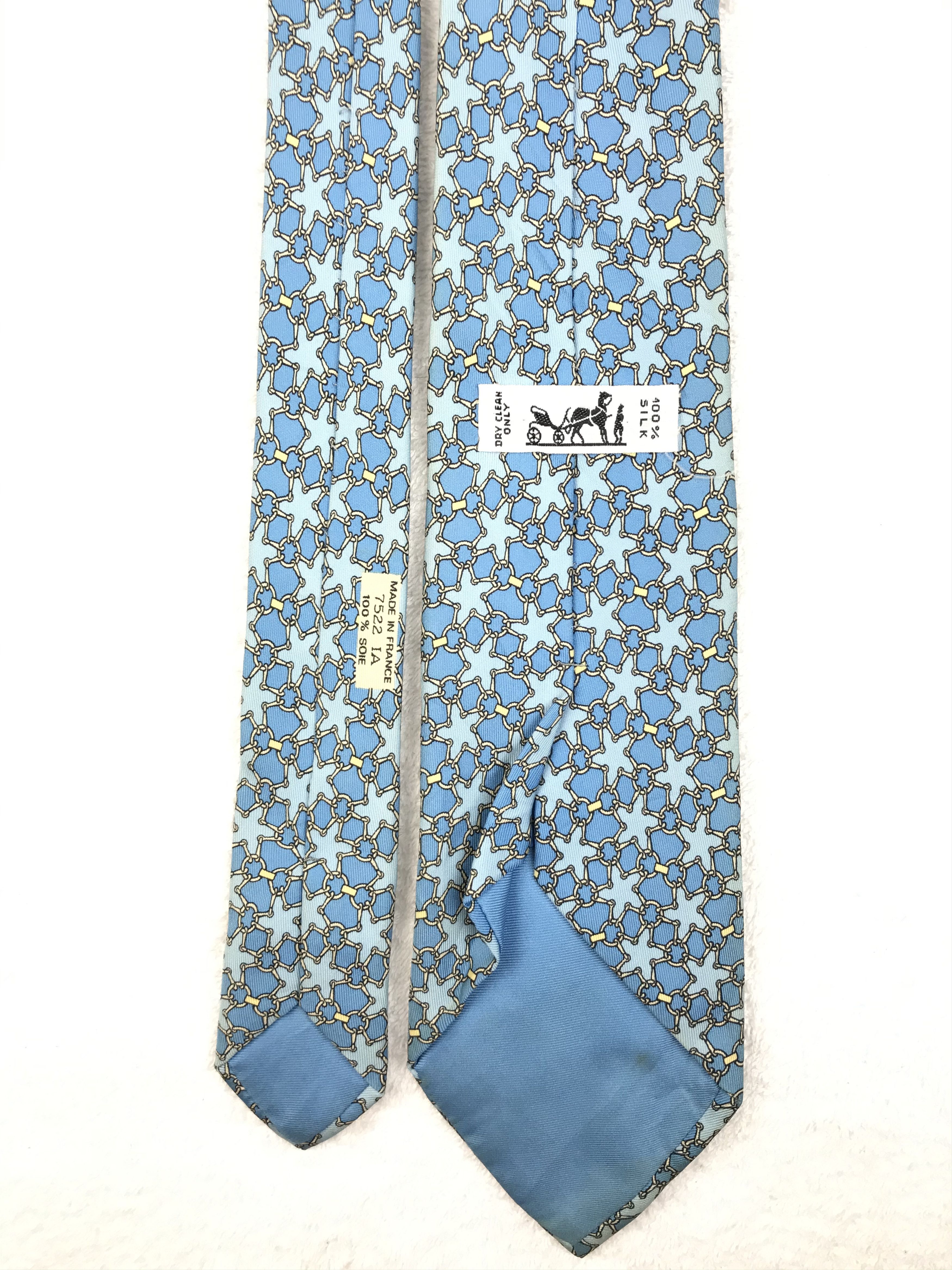 Designer × Hermes H201 Vintage Hermes Neck tie Pure Silk Size ONE SIZE - 3 Thumbnail