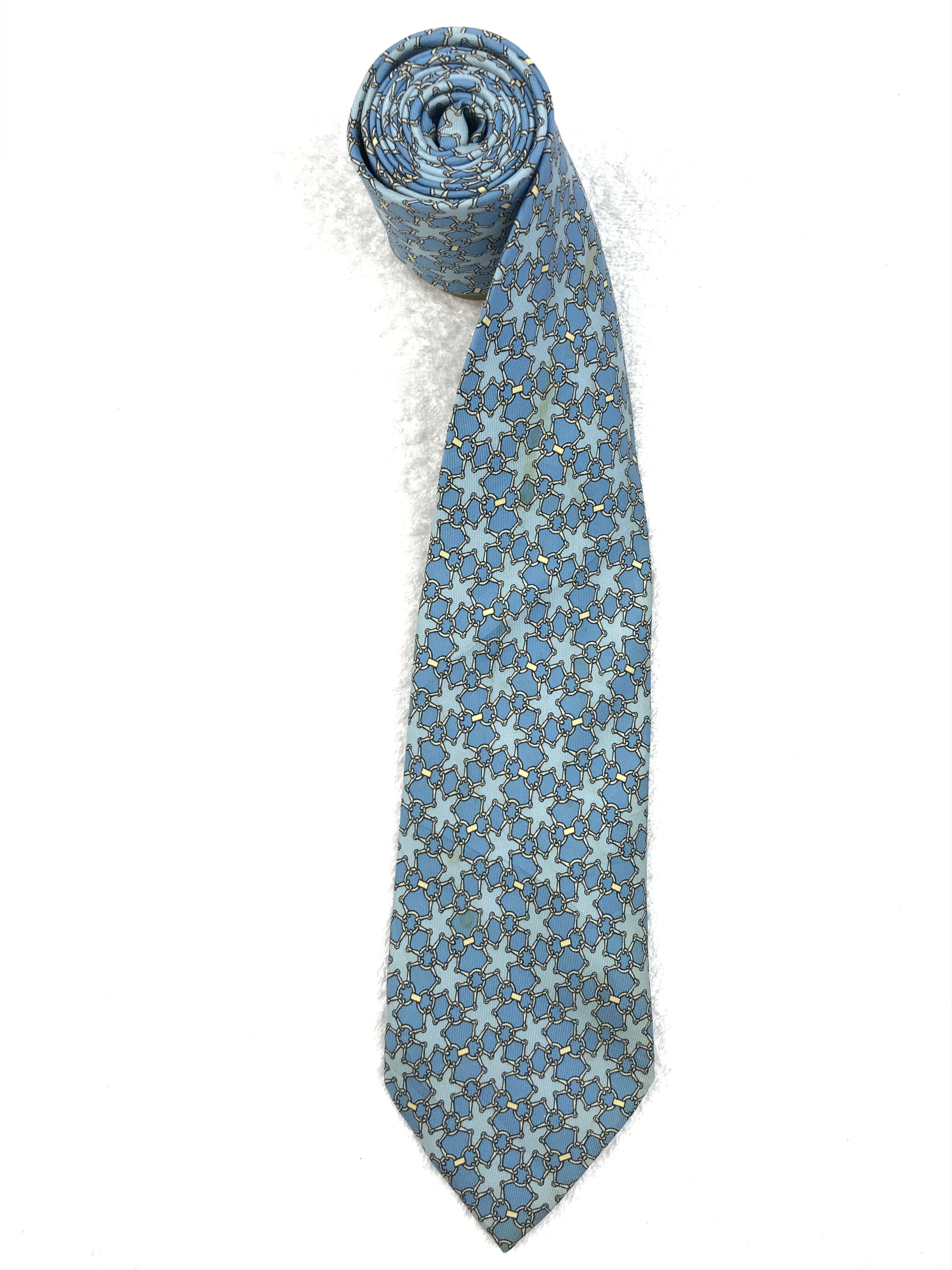 Designer × Hermes H201 Vintage Hermes Neck tie Pure Silk Size ONE SIZE - 2 Thumbnail