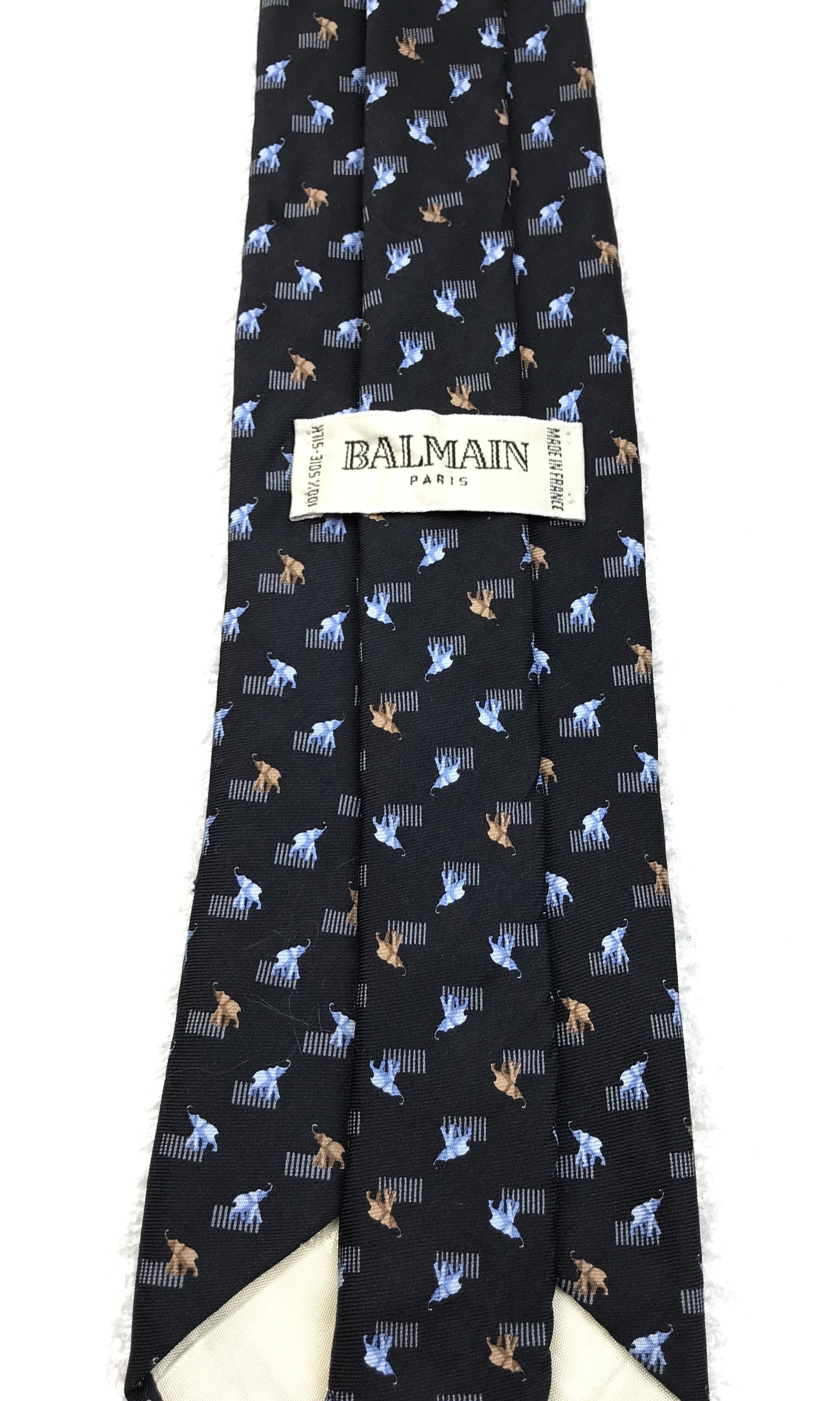 Balmain × Designer × Vintage BI201 Vintage Balmain Neck tie Pure Silk Size ONE SIZE - 12 Thumbnail