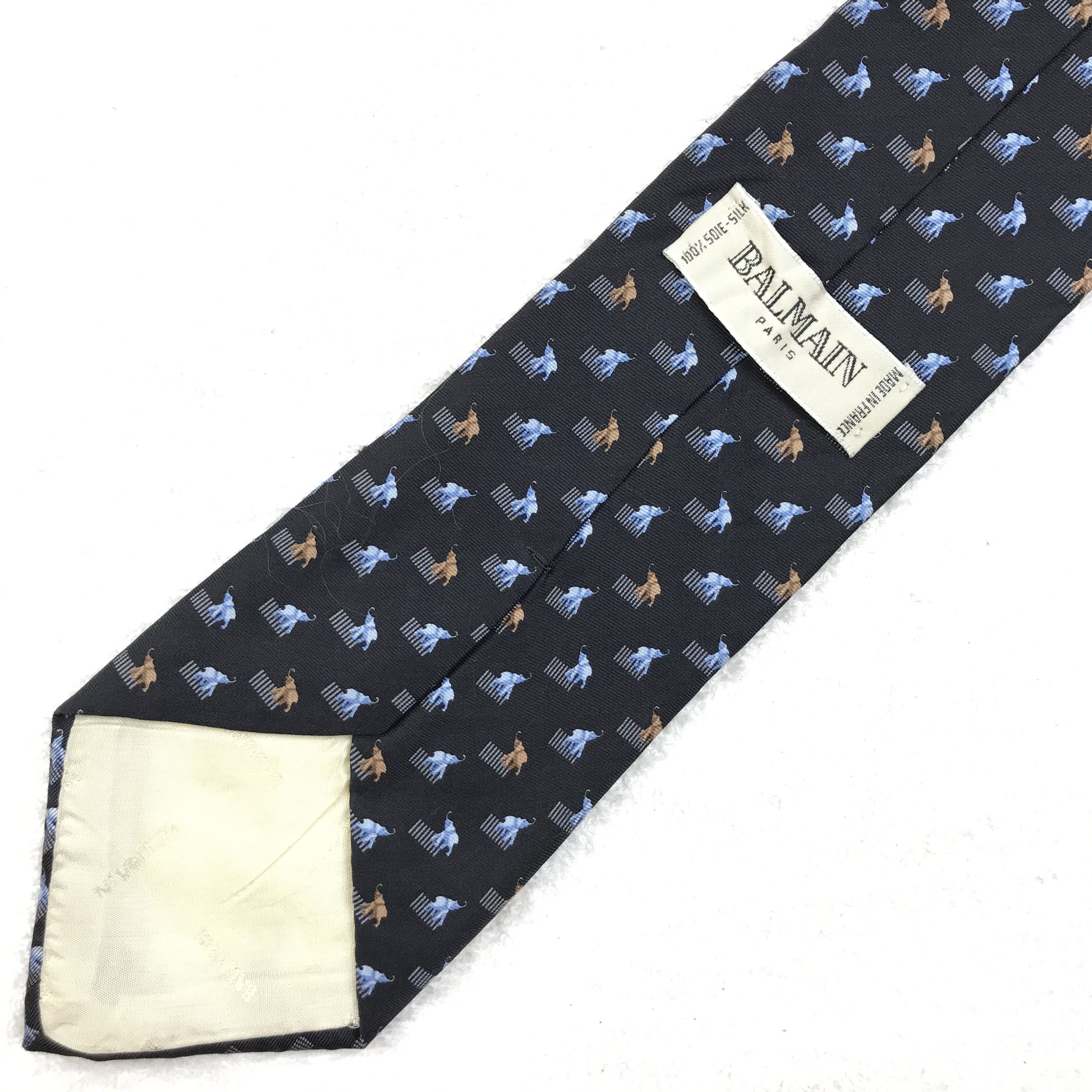 Balmain × Designer × Vintage BI201 Vintage Balmain Neck tie Pure Silk Size ONE SIZE - 7 Thumbnail