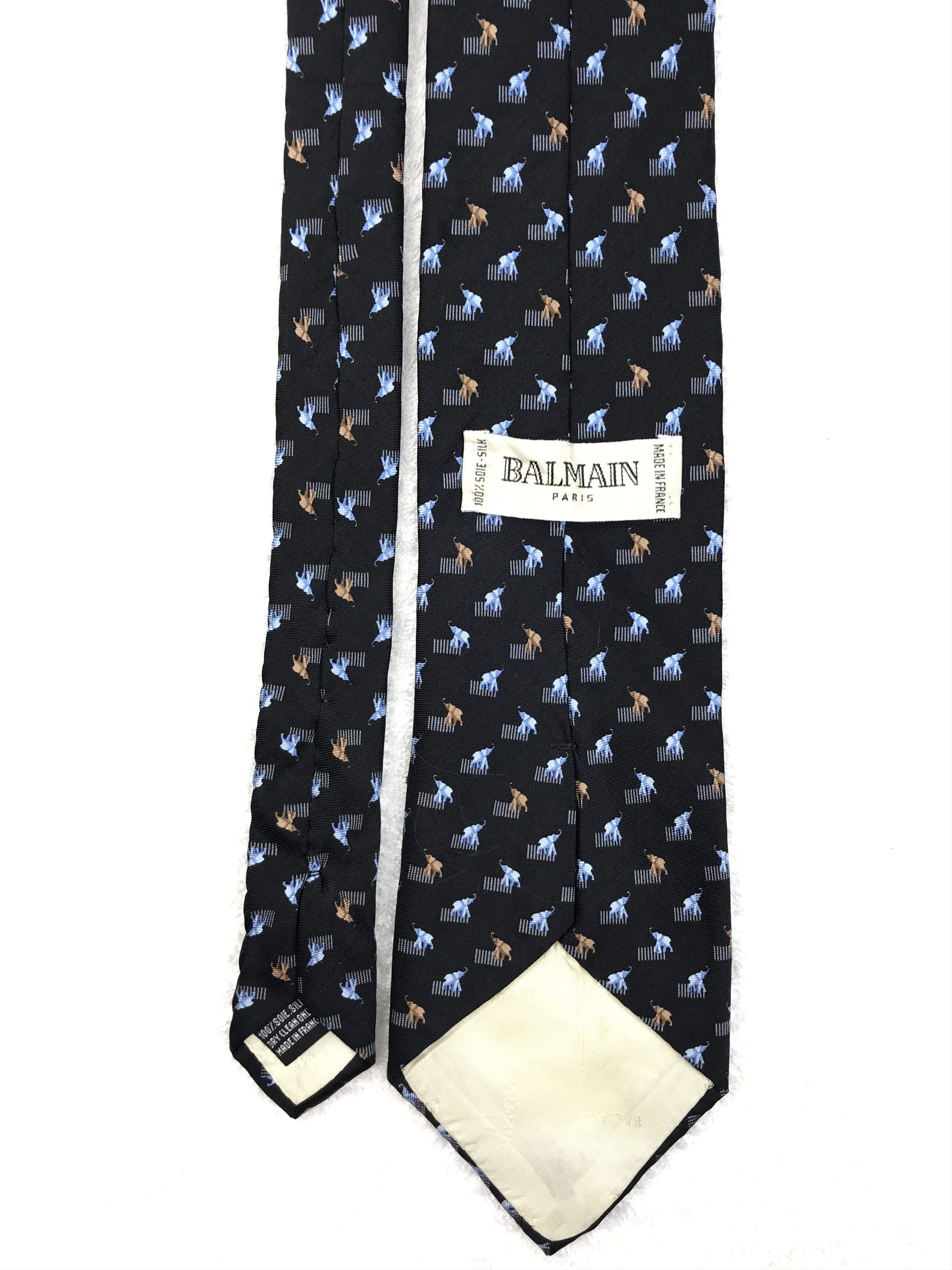 Balmain × Designer × Vintage BI201 Vintage Balmain Neck tie Pure Silk Size ONE SIZE - 3 Thumbnail