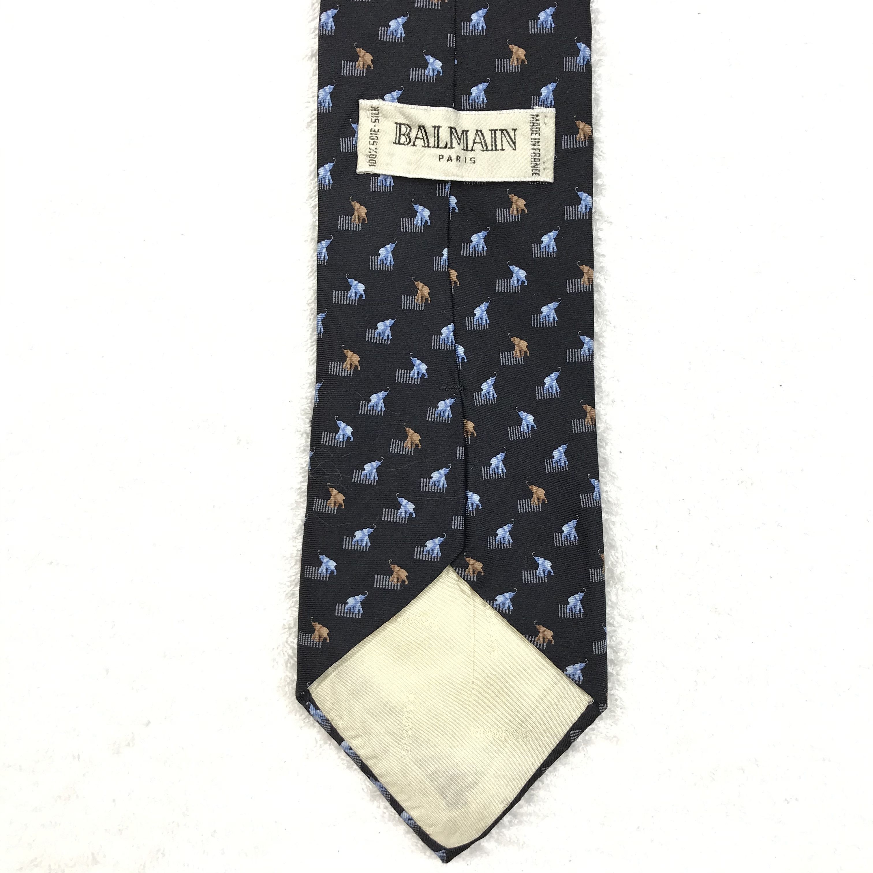 Balmain × Designer × Vintage BI201 Vintage Balmain Neck tie Pure Silk Size ONE SIZE - 6 Thumbnail