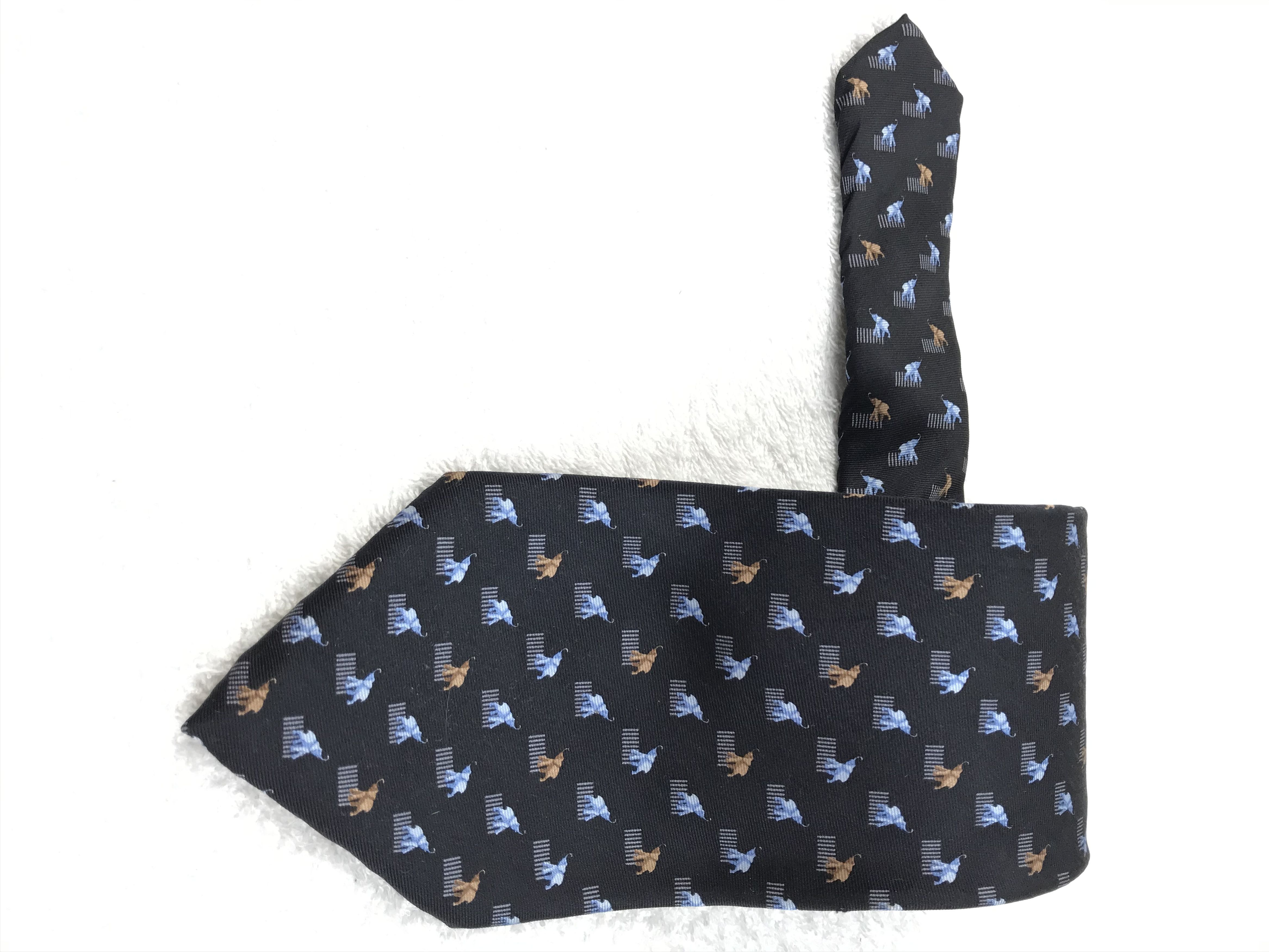 Balmain × Designer × Vintage BI201 Vintage Balmain Neck tie Pure Silk Size ONE SIZE - 1 Thumbnail