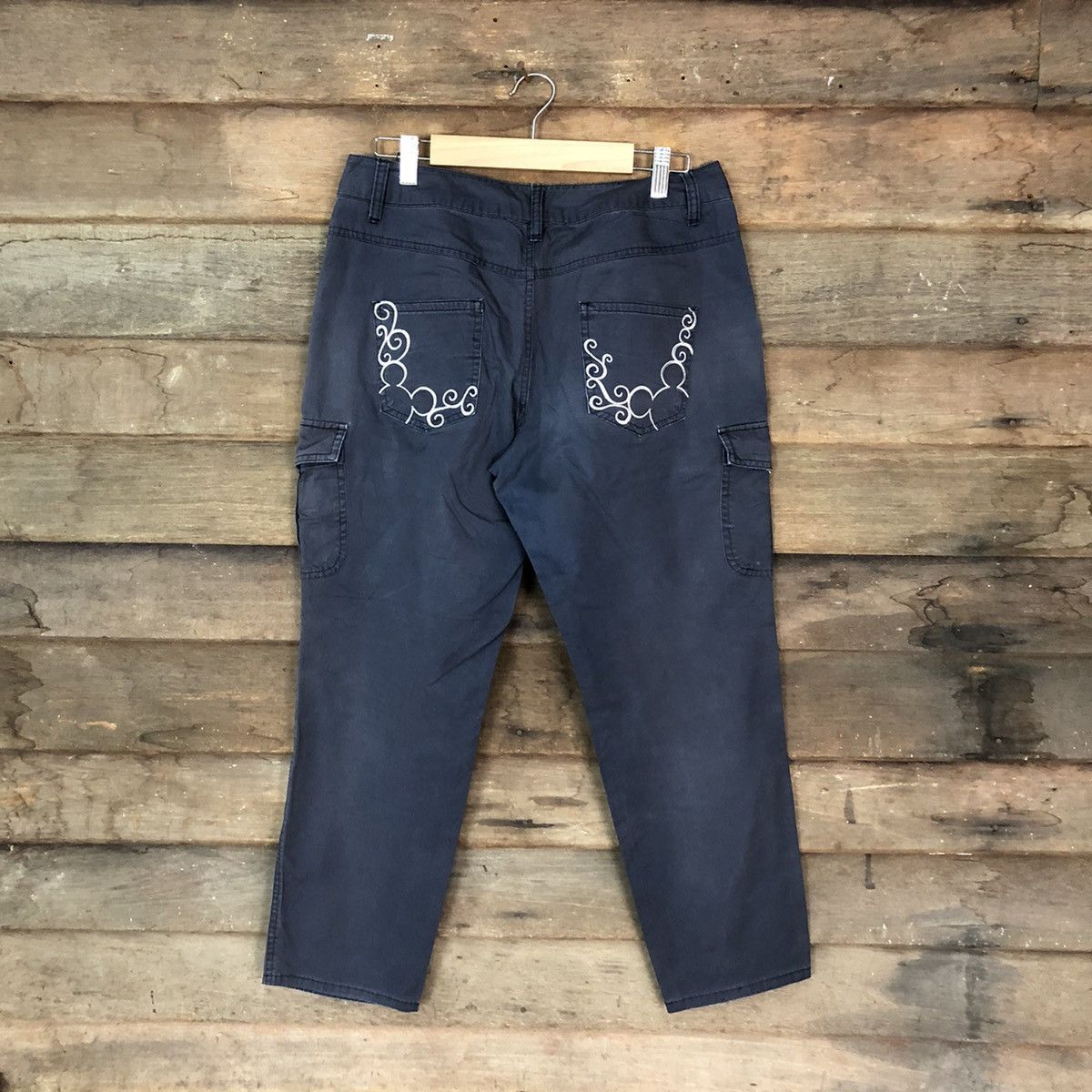Disney × Mickey Mouse Disney Mickey Dark blue faded utility Cargo Pants #4474 Size 28" / US 6 / IT 42 - 1 Thumbnail