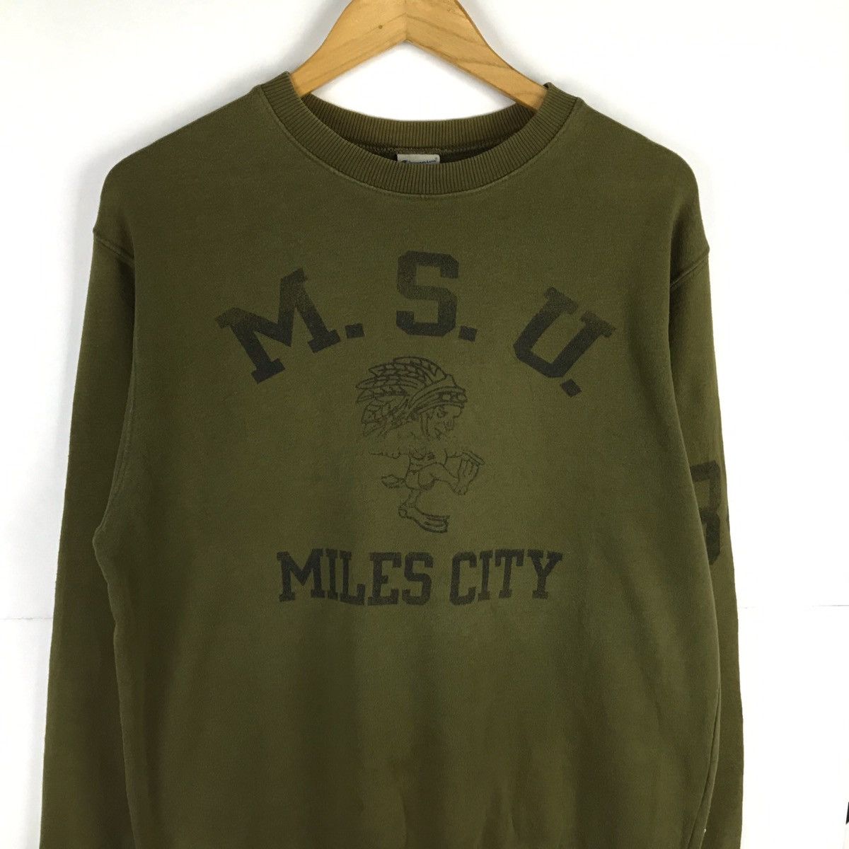 Champion Vintage Champion M.S.U Green Colour Medium Size Sweatshirt Size US M / EU 48-50 / 2 - 2 Thumbnail