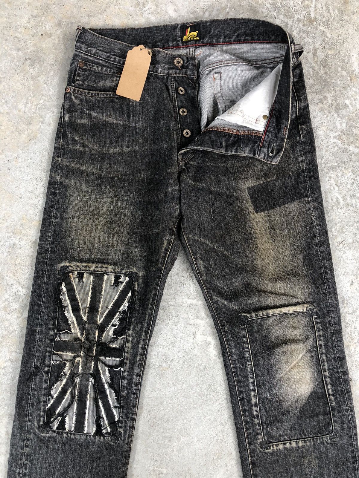 Japanese Brand Red Patchwork Denim Boro Distressed Inspired PPFM Size US 30 / EU 46 - 3 Thumbnail