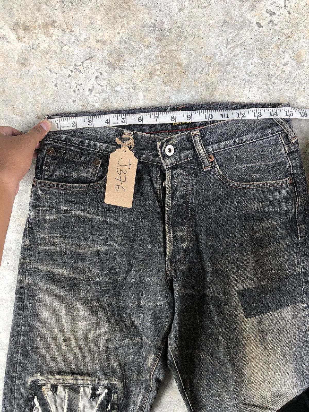 Japanese Brand Red Patchwork Denim Boro Distressed Inspired PPFM Size US 30 / EU 46 - 15 Thumbnail