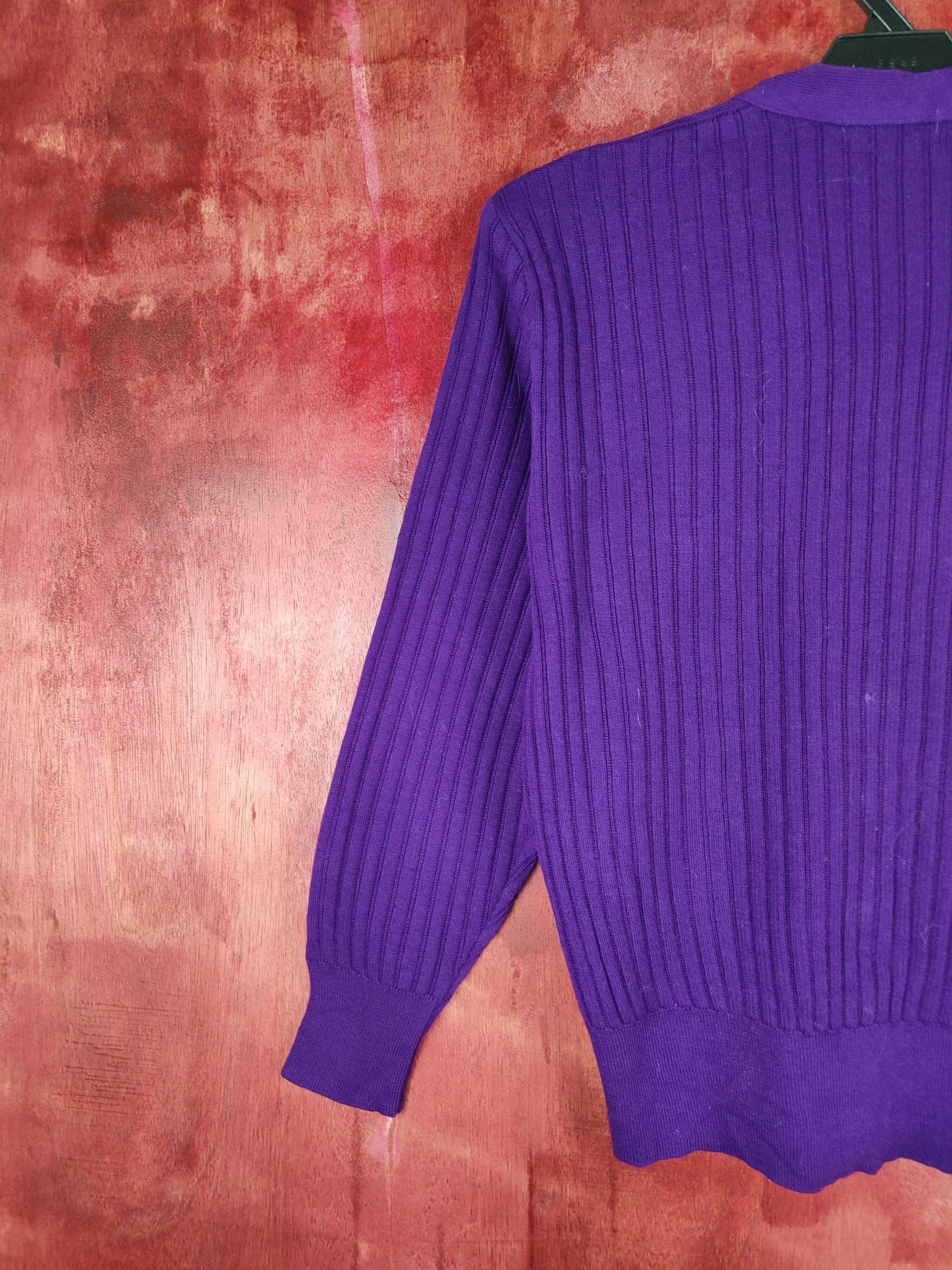 Japanese Brand Kosugi Purple Knitwear Cardigan Crop Tops Size L / US 10 / IT 46 - 7 Thumbnail