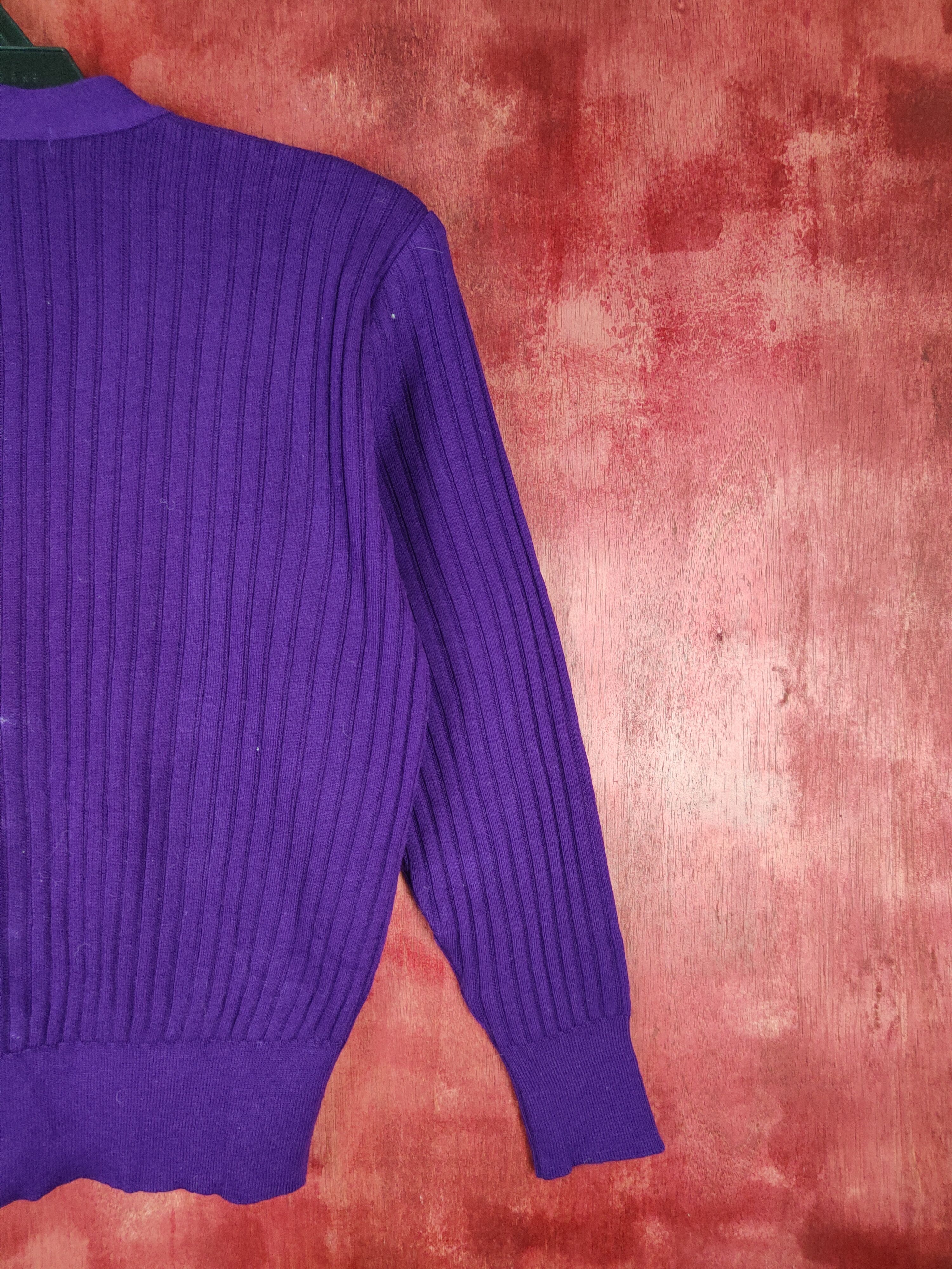 Japanese Brand Kosugi Purple Knitwear Cardigan Crop Tops Size L / US 10 / IT 46 - 8 Thumbnail