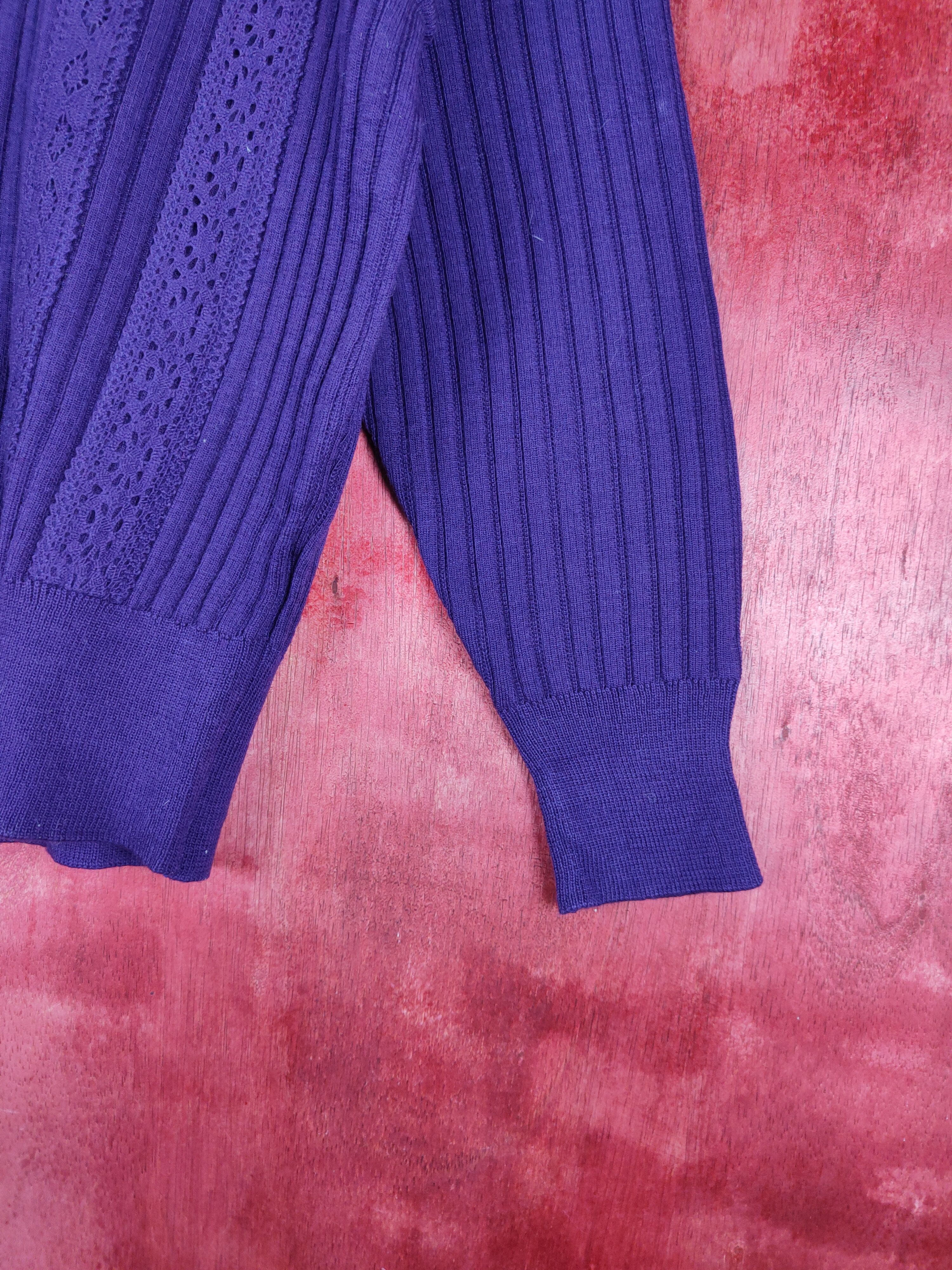 Japanese Brand Kosugi Purple Knitwear Cardigan Crop Tops Size L / US 10 / IT 46 - 6 Thumbnail