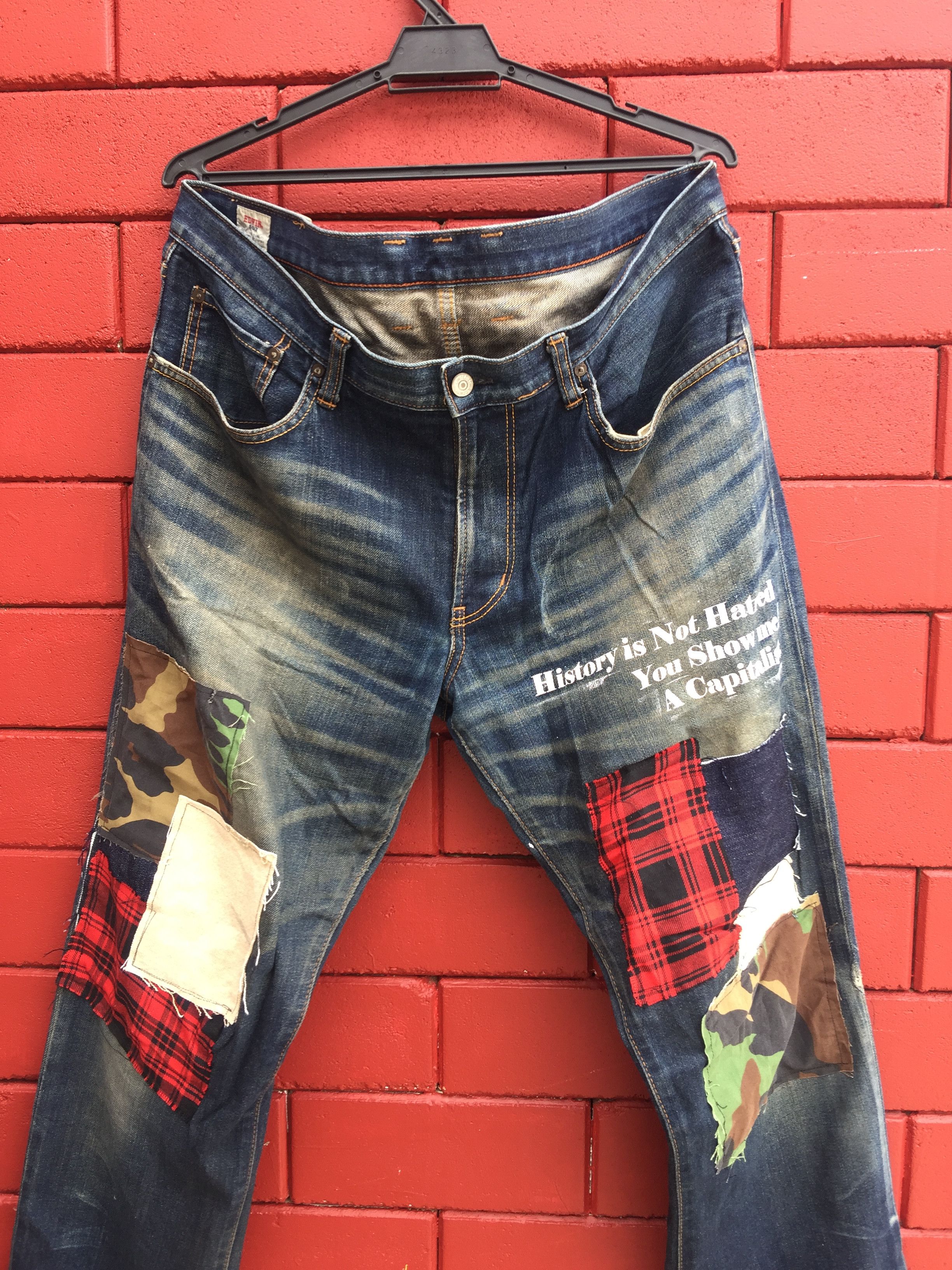 Japanese Brand Vintage Edwin Distressed Travis Scott Fashion Style Denim Size US 37 - 6 Thumbnail