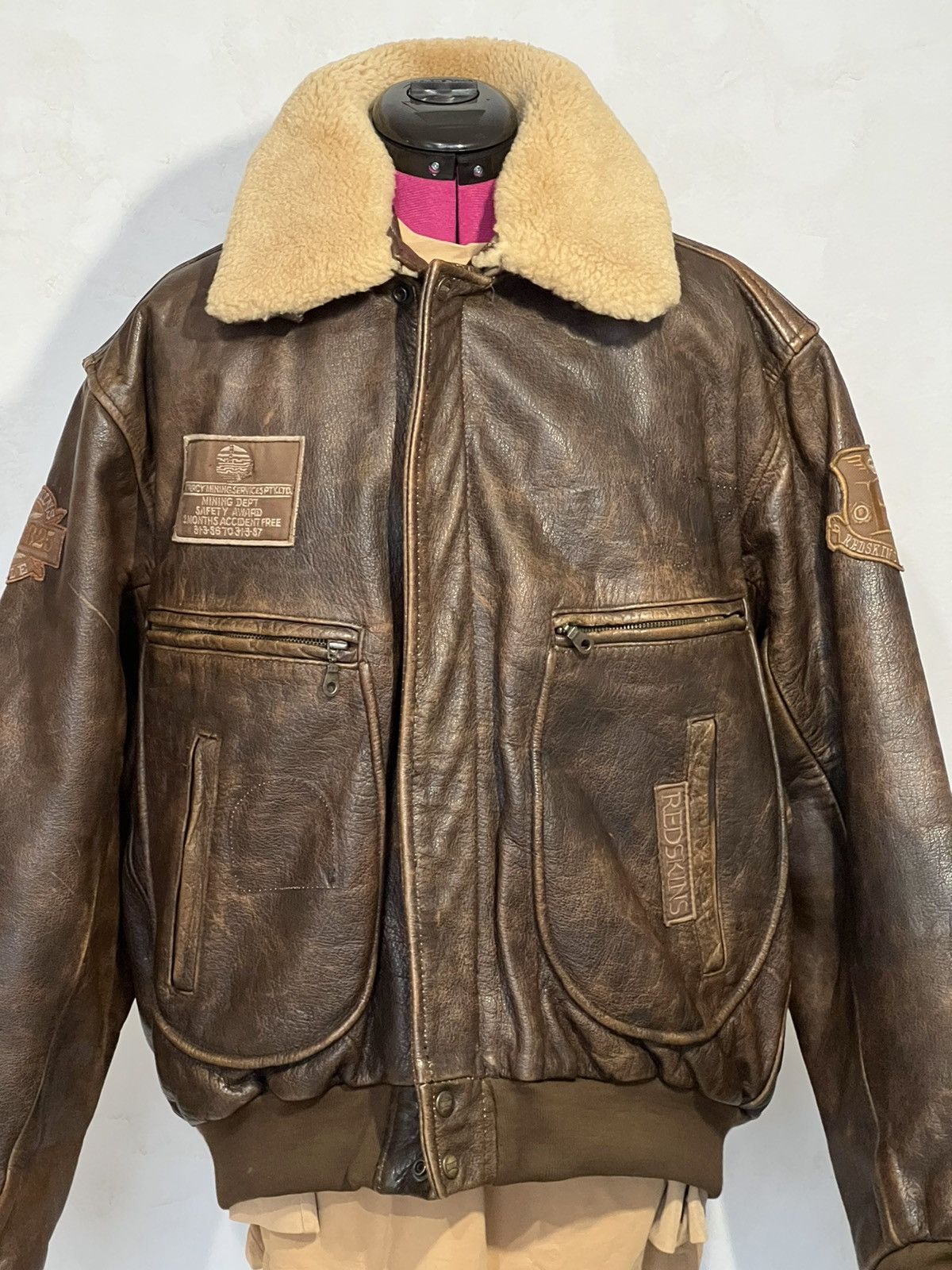 Blouson aviateur redskins gun orders vintage