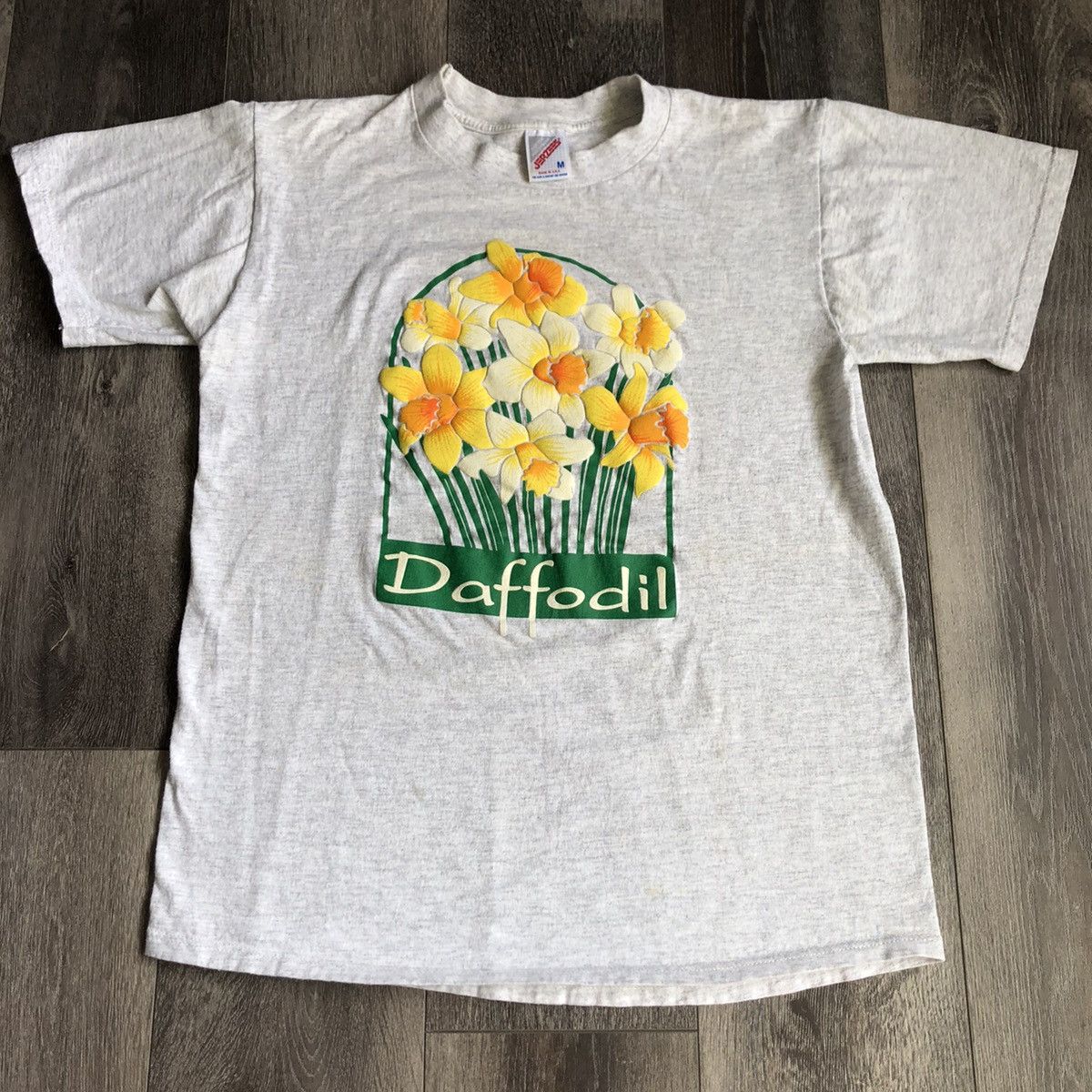 Vintage Vintage 1990s Daffodil Flower Floral Puff Graphic Logo Tee Size US M / EU 48-50 / 2 - 1 Thumbnail