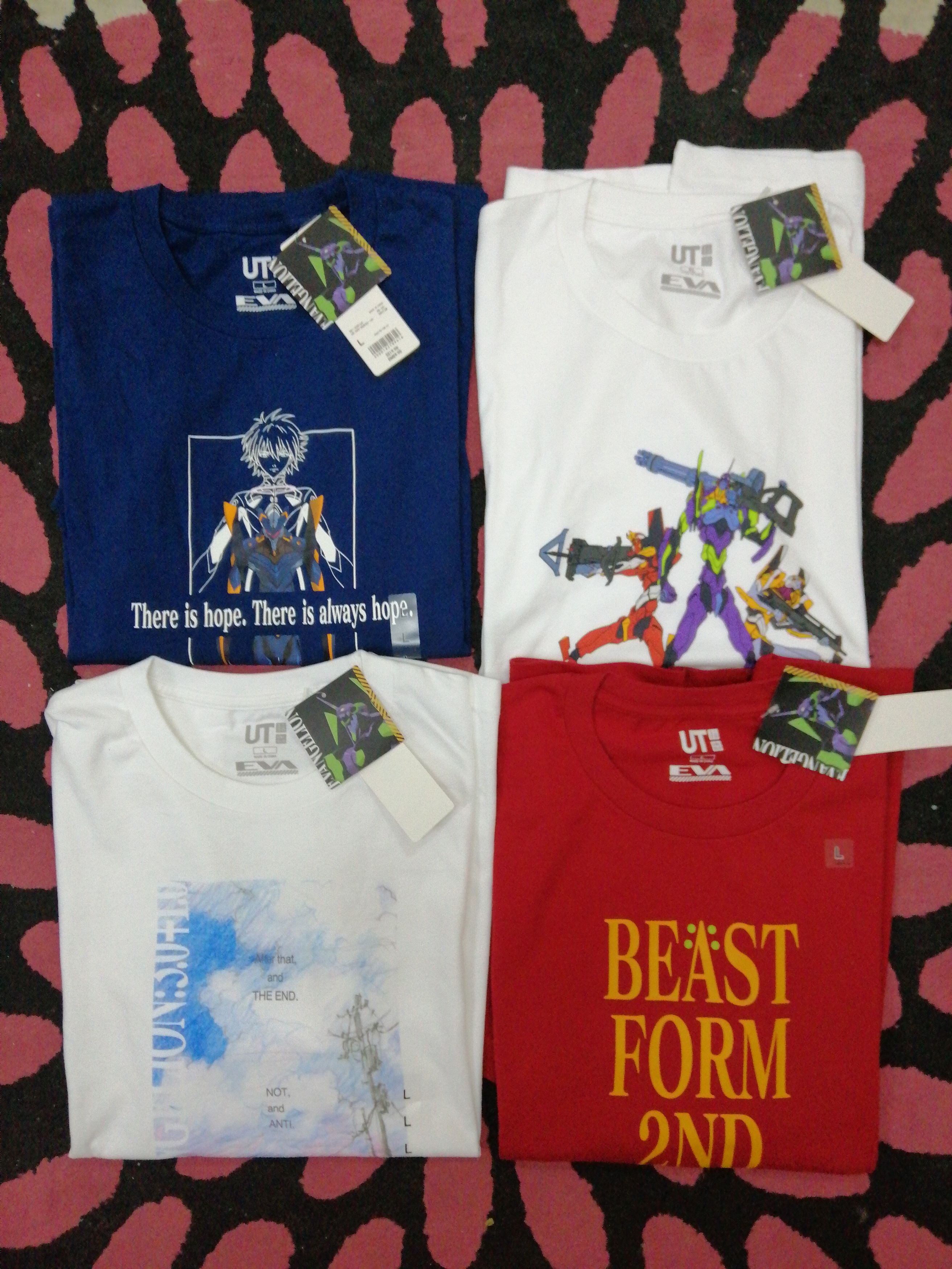 Anime Combo lot of 4pc Evangelion 3.0 t-shirt by Uniqlo/L sizes Size US L / EU 52-54 / 3 - 1 Thumbnail