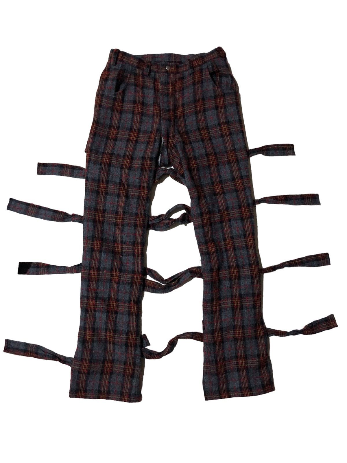 A.F.F.A. T 🇯🇵 Check Plaid Seditionary AFFA Bondage Strap Wool Pants Size US 28 / EU 44 - 1 Thumbnail