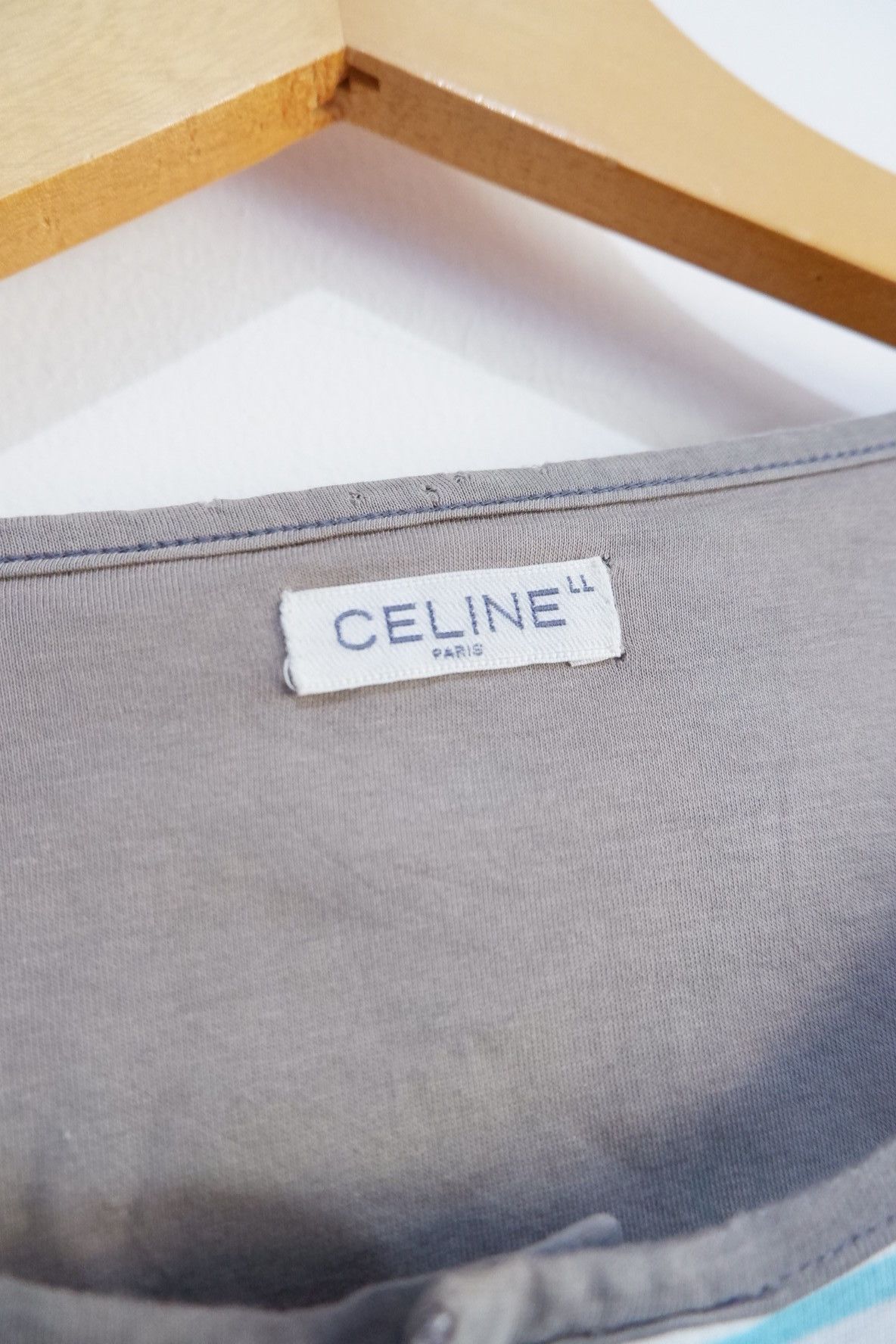 Celine Vintage 90s Celine Paris Monogram Striped Tees Size US L / EU 52-54 / 3 - 7 Thumbnail