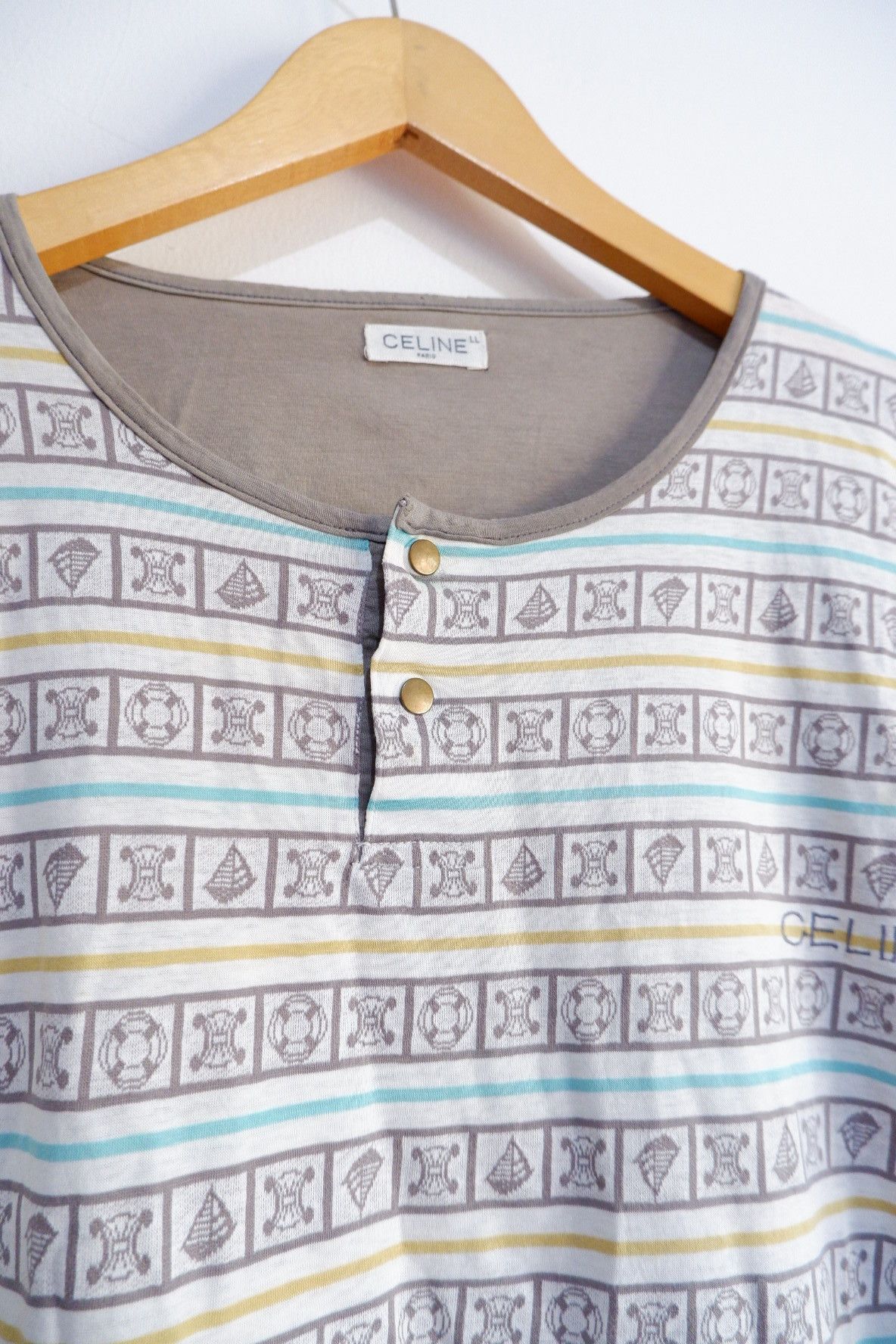 Celine Vintage 90s Celine Paris Monogram Striped Tees Size US L / EU 52-54 / 3 - 3 Thumbnail