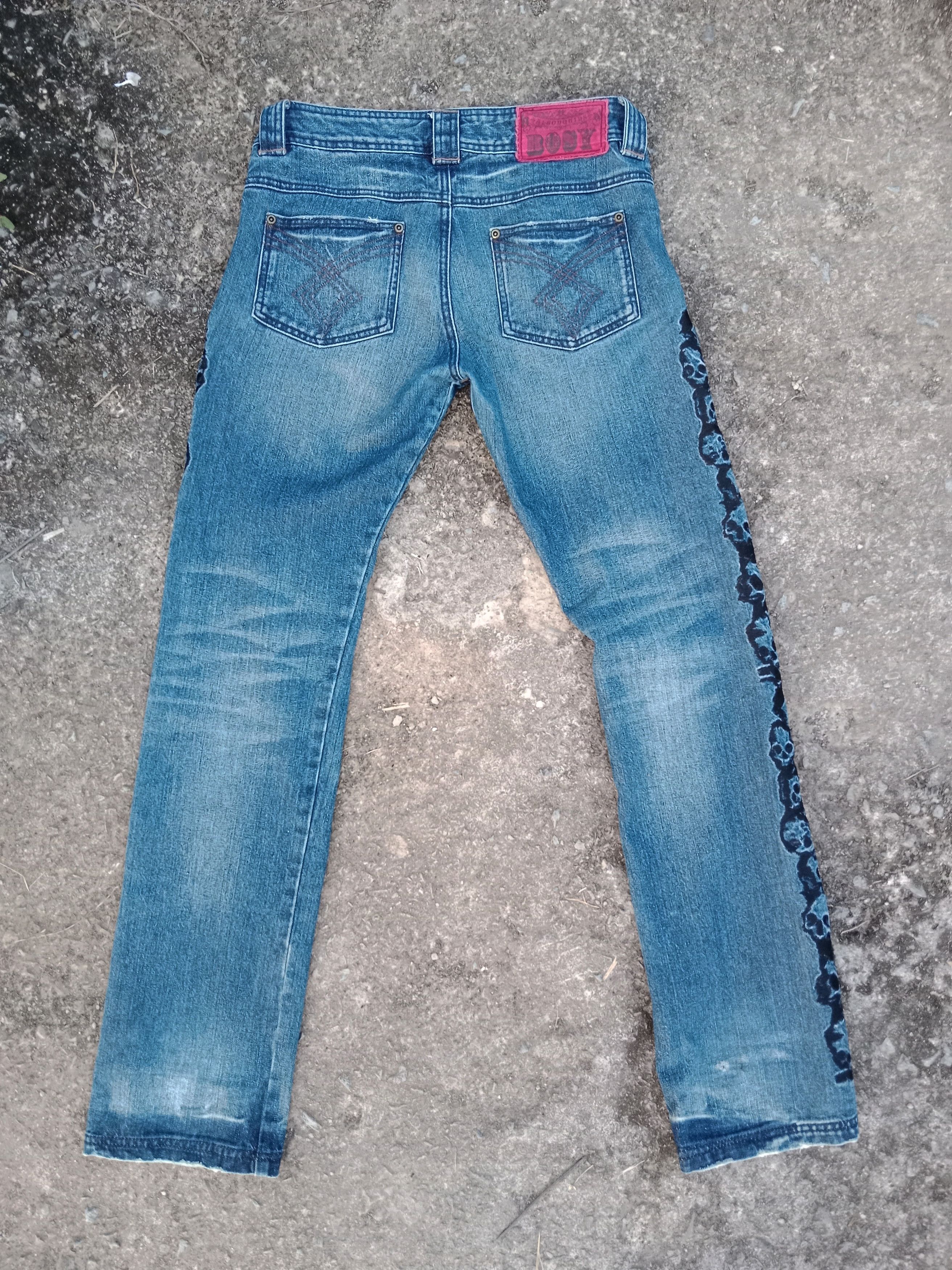 20471120 RARE💦Algonquins Multi Skulls Embroidered Denim Size US 31 - 3 Thumbnail