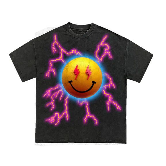 J Balvin × Takashi Murakami × Vintage Small Thunder Smile Tee Jose Tour 2022 1 2 Black ABC Shirt Size US S / EU 44-46 / 1 - 11 Thumbnail