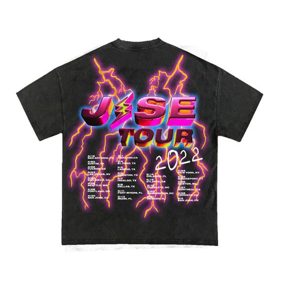 J Balvin × Takashi Murakami × Vintage Small Thunder Smile Tee Jose Tour 2022 1 2 Black ABC Shirt Size US S / EU 44-46 / 1 - 12 Thumbnail
