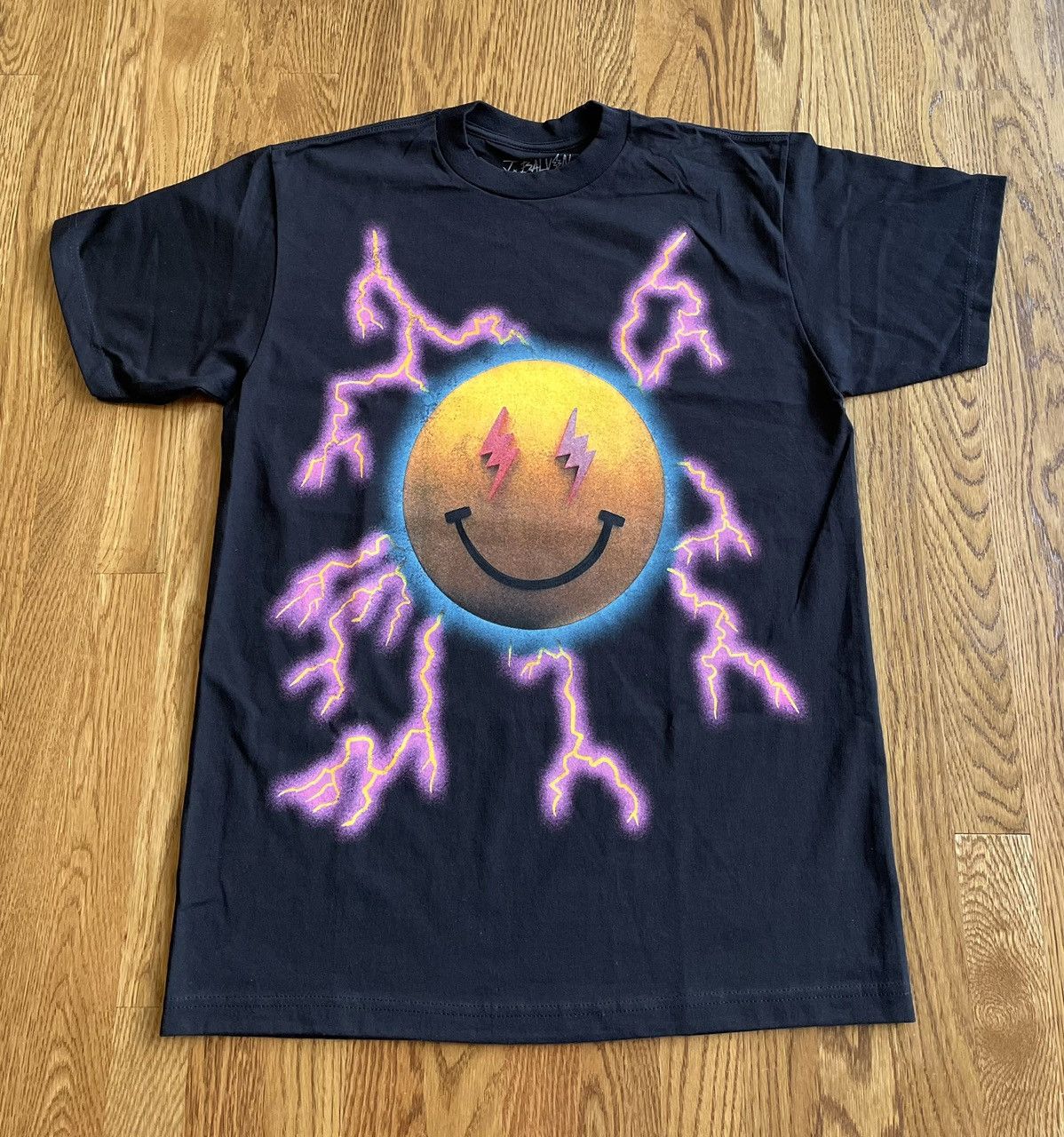 J Balvin × Takashi Murakami × Vintage Small Thunder Smile Tee Jose Tour 2022 1 2 Black ABC Shirt Size US S / EU 44-46 / 1 - 1 Thumbnail