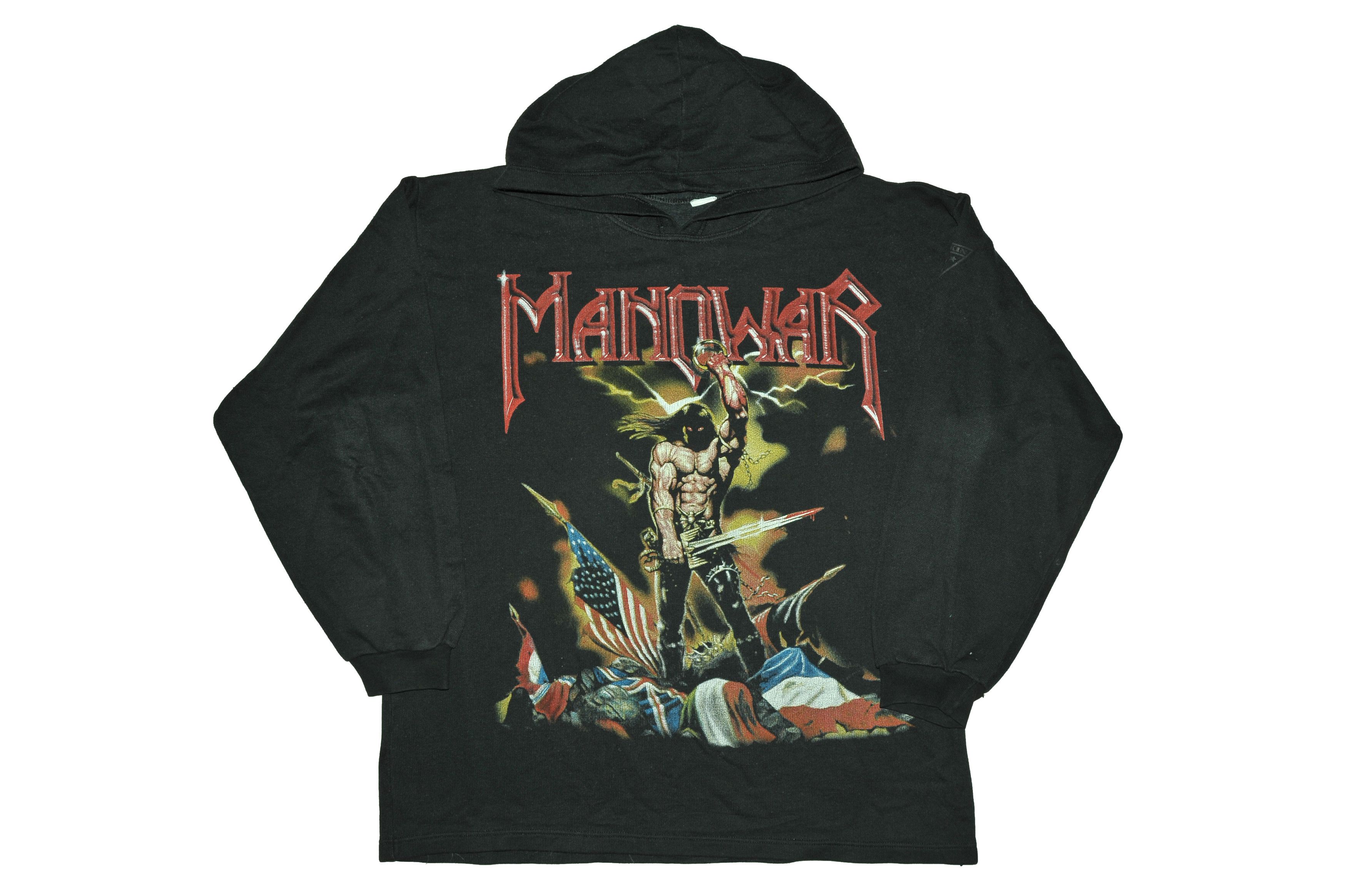 Vintage Vintage 90s Manowar Hoodie Size US XL / EU 56 / 4 - 1 Thumbnail