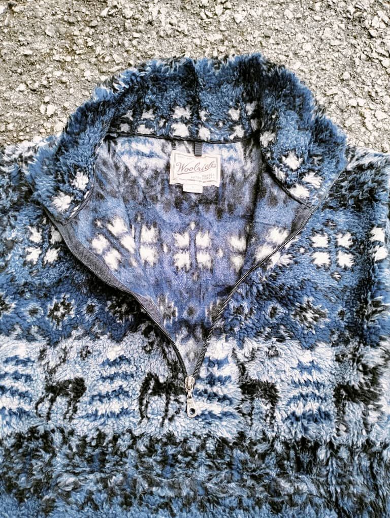 Native × Vintage Vintage Woolrich Half Zipper Native Deep Pile Fleece Jacket Size US L / EU 52-54 / 3 - 10 Thumbnail