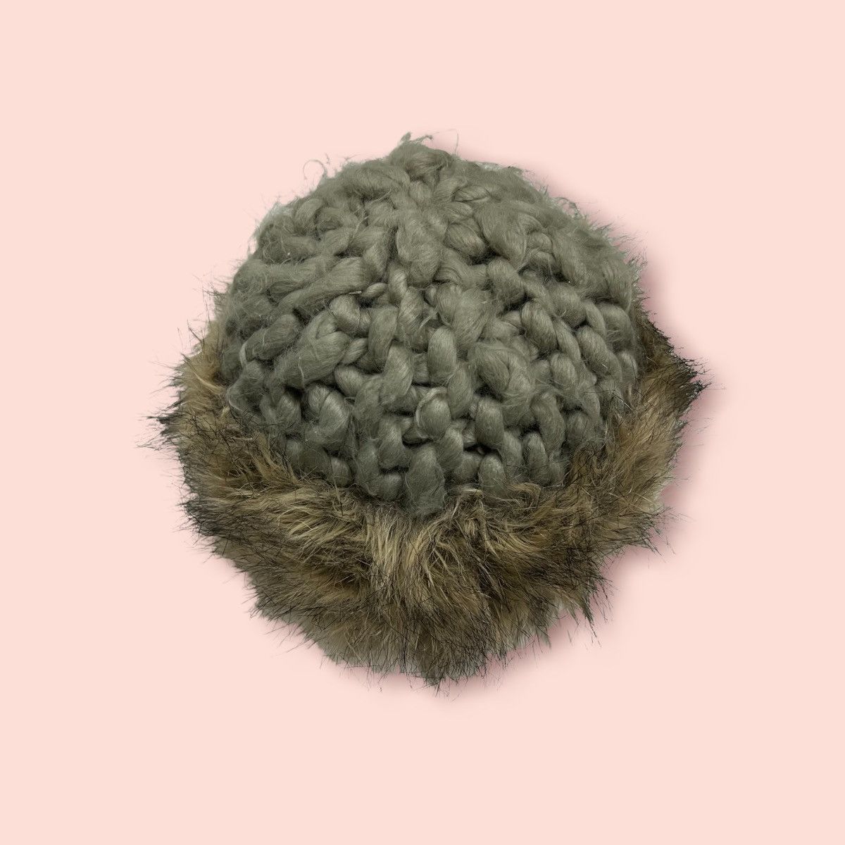 H&M × Homespun Knitwear RARE H&M HAND KNIT FAUX FUR LINED WINTER GERMAN HAT STYLE Size ONE SIZE - 5 Thumbnail