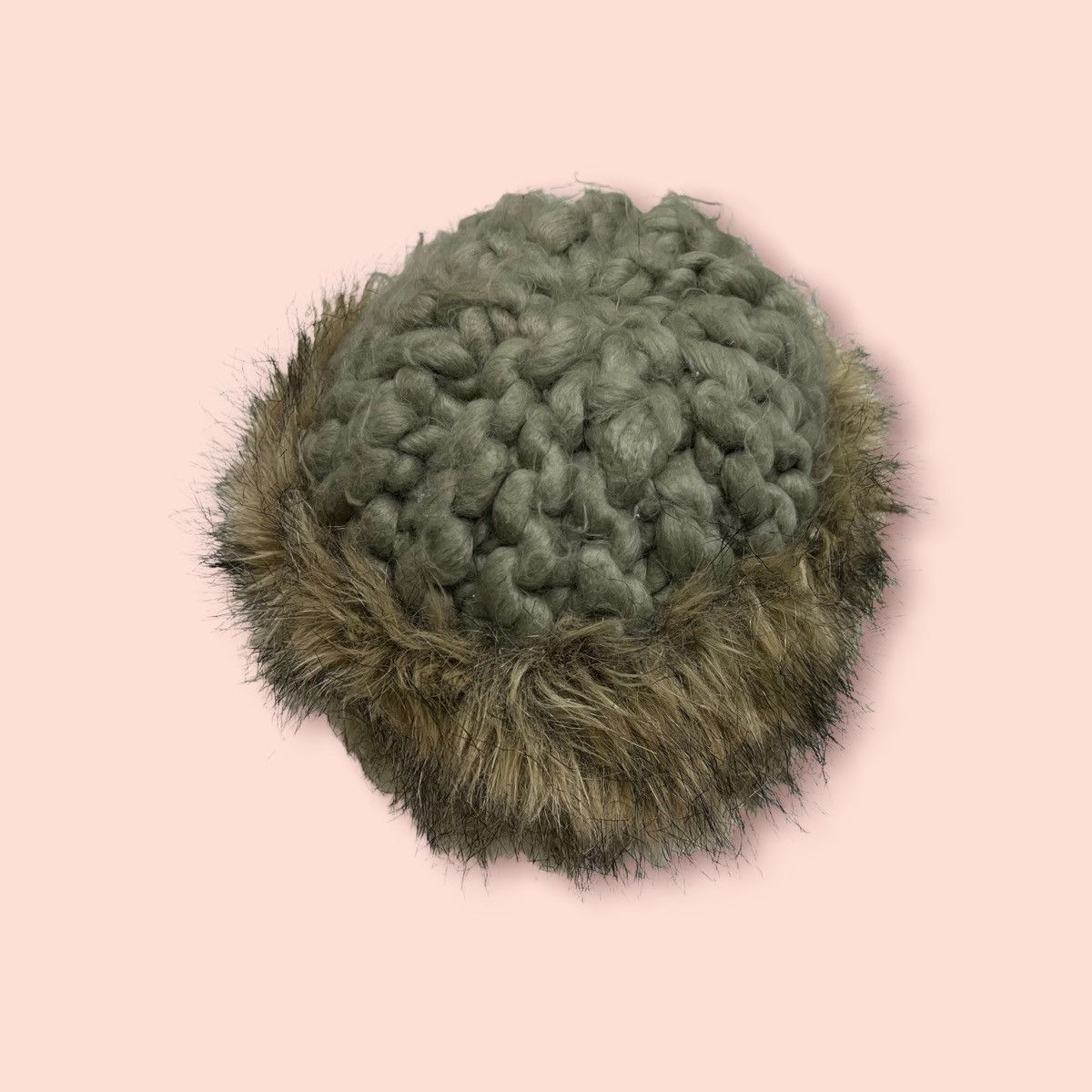 H&M × Homespun Knitwear RARE H&M HAND KNIT FAUX FUR LINED WINTER GERMAN HAT STYLE Size ONE SIZE - 4 Thumbnail