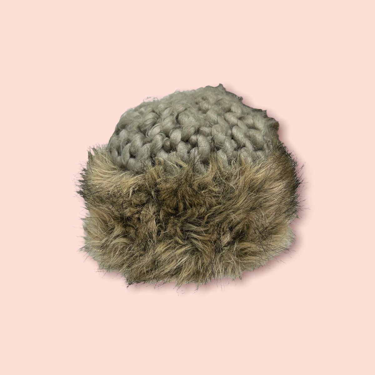 H&M × Homespun Knitwear RARE H&M HAND KNIT FAUX FUR LINED WINTER GERMAN HAT STYLE Size ONE SIZE - 1 Thumbnail