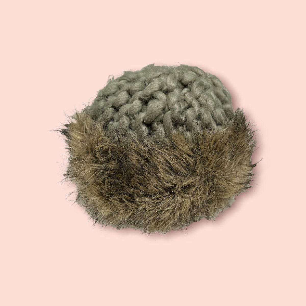 H&M × Homespun Knitwear RARE H&M HAND KNIT FAUX FUR LINED WINTER GERMAN HAT STYLE Size ONE SIZE - 2 Thumbnail