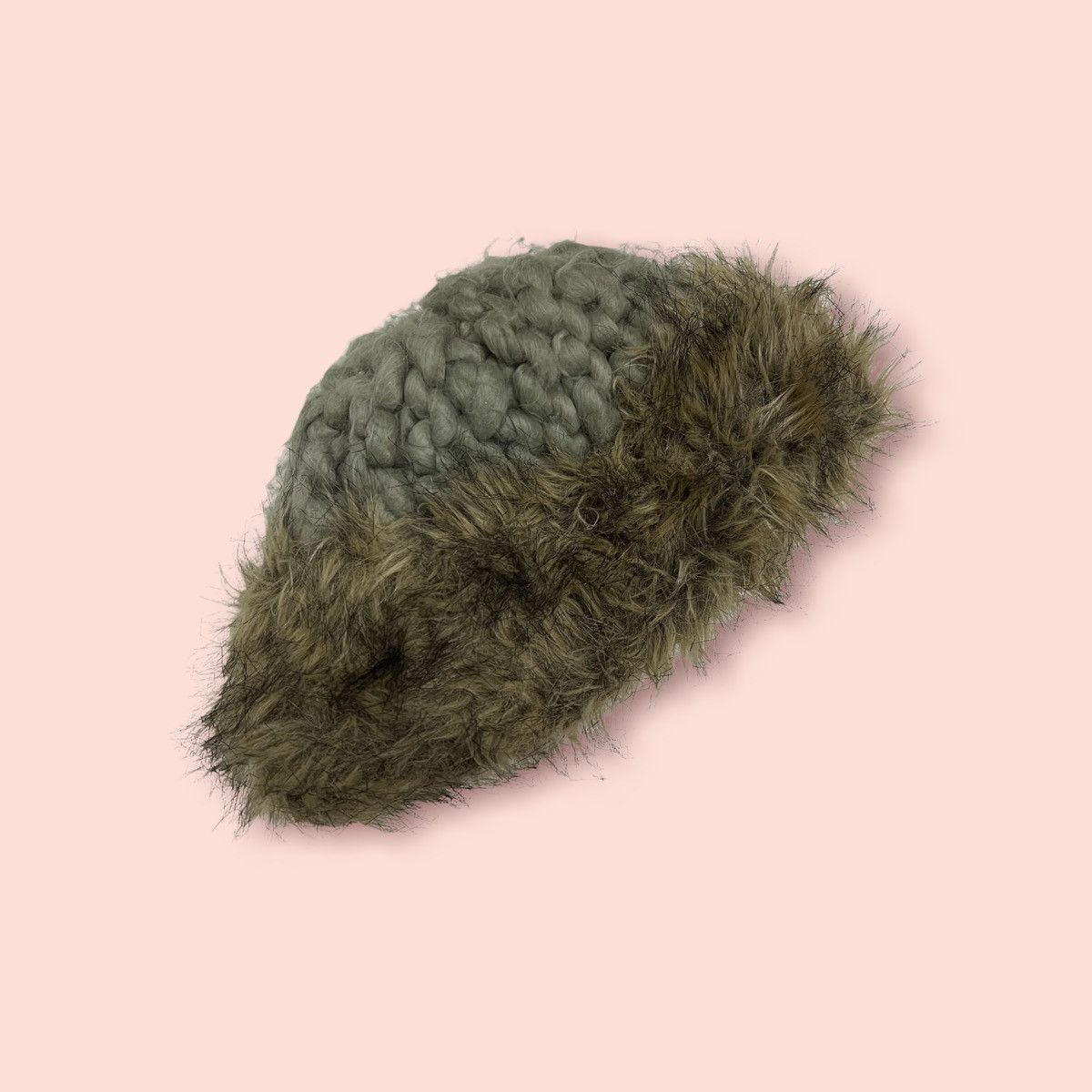 H&M × Homespun Knitwear RARE H&M HAND KNIT FAUX FUR LINED WINTER GERMAN HAT STYLE Size ONE SIZE - 3 Thumbnail