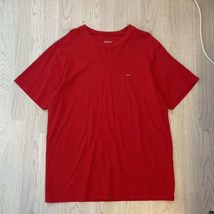 Supreme Red supreme mini logo tee Grailed